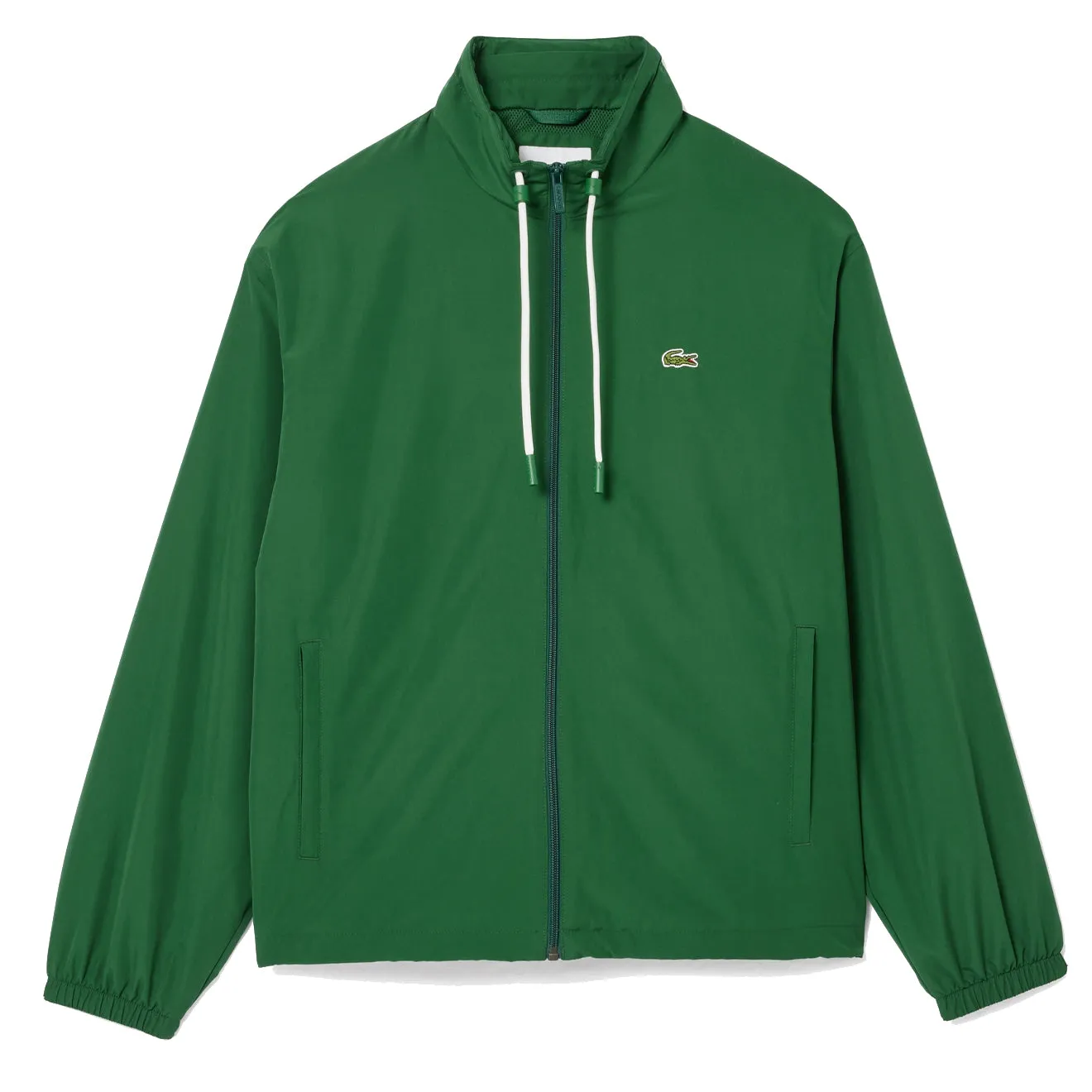Lacoste Kurze Wasserdichte Sportjacke mit abnehmbarer Kapuze in Kieferngrün