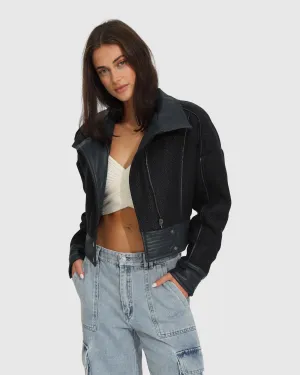 Mad Love Cropped Bomber - Marineblau