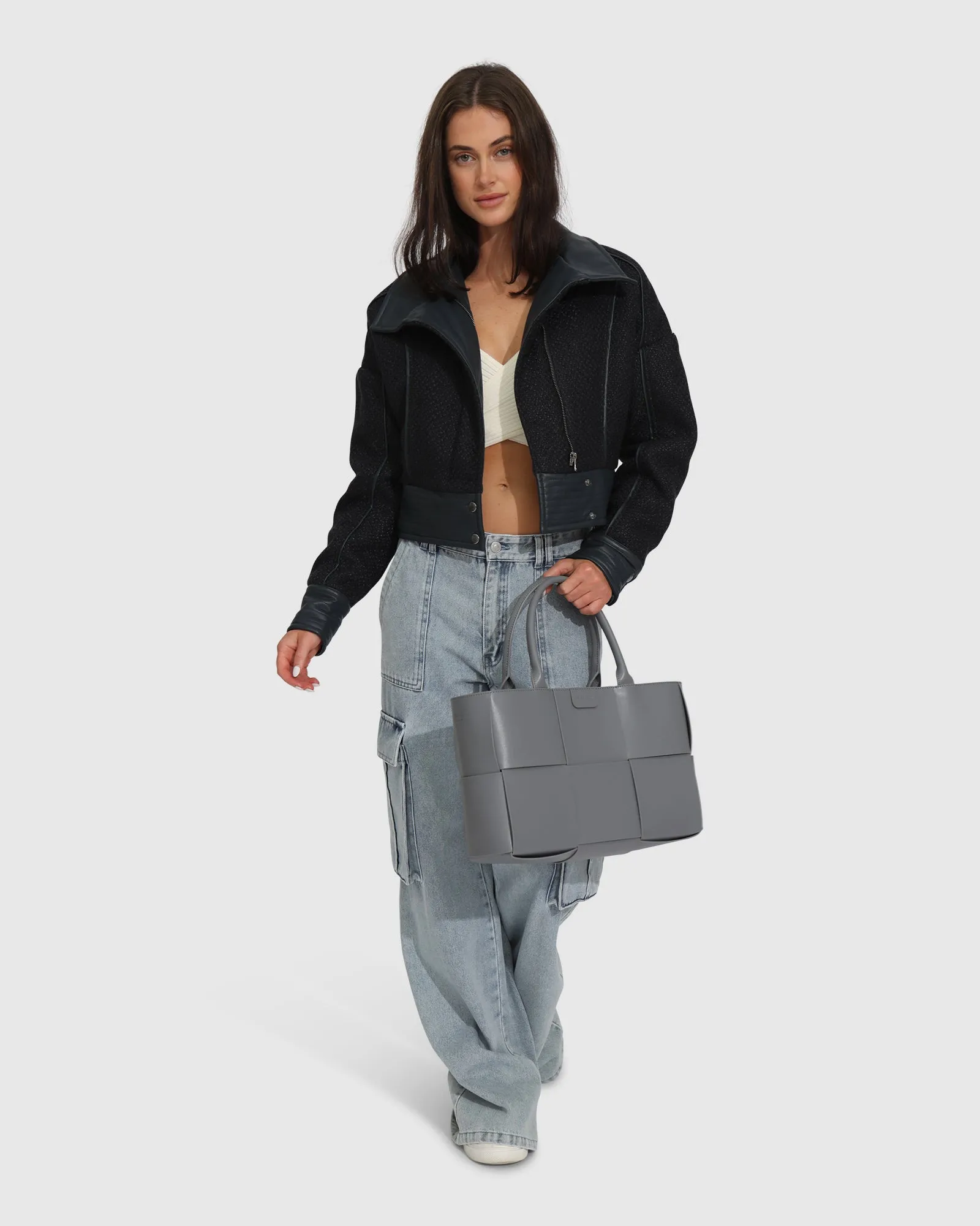 Mad Love Cropped Bomber - Marineblau
