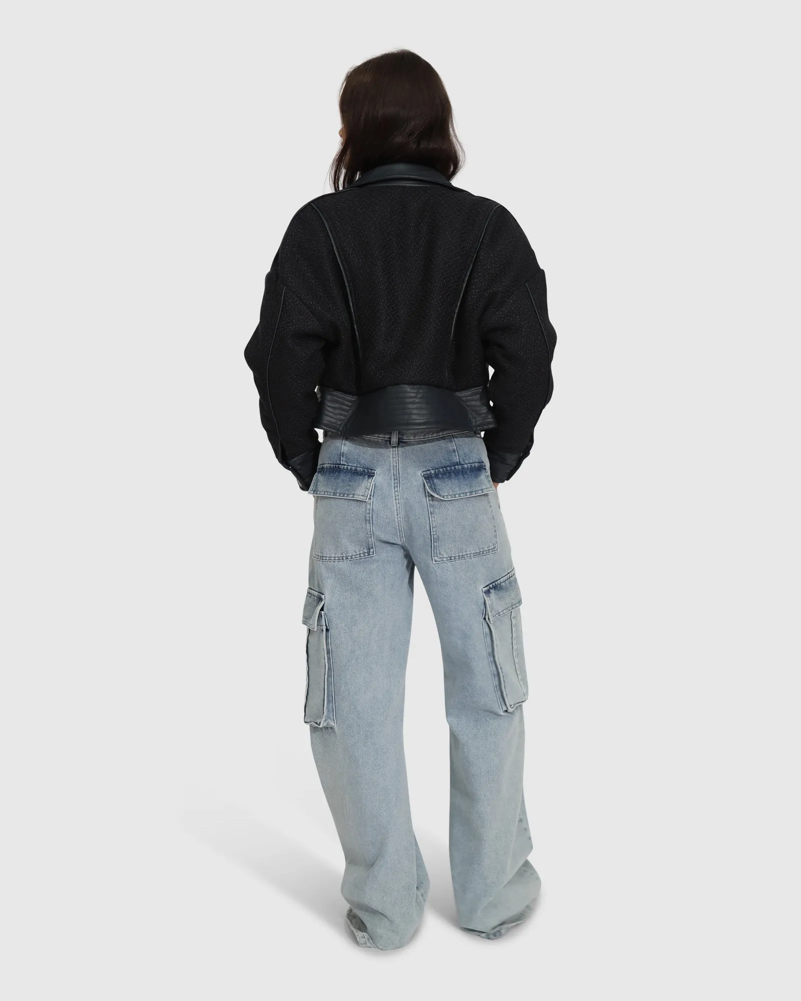 Mad Love Cropped Bomber - Marineblau