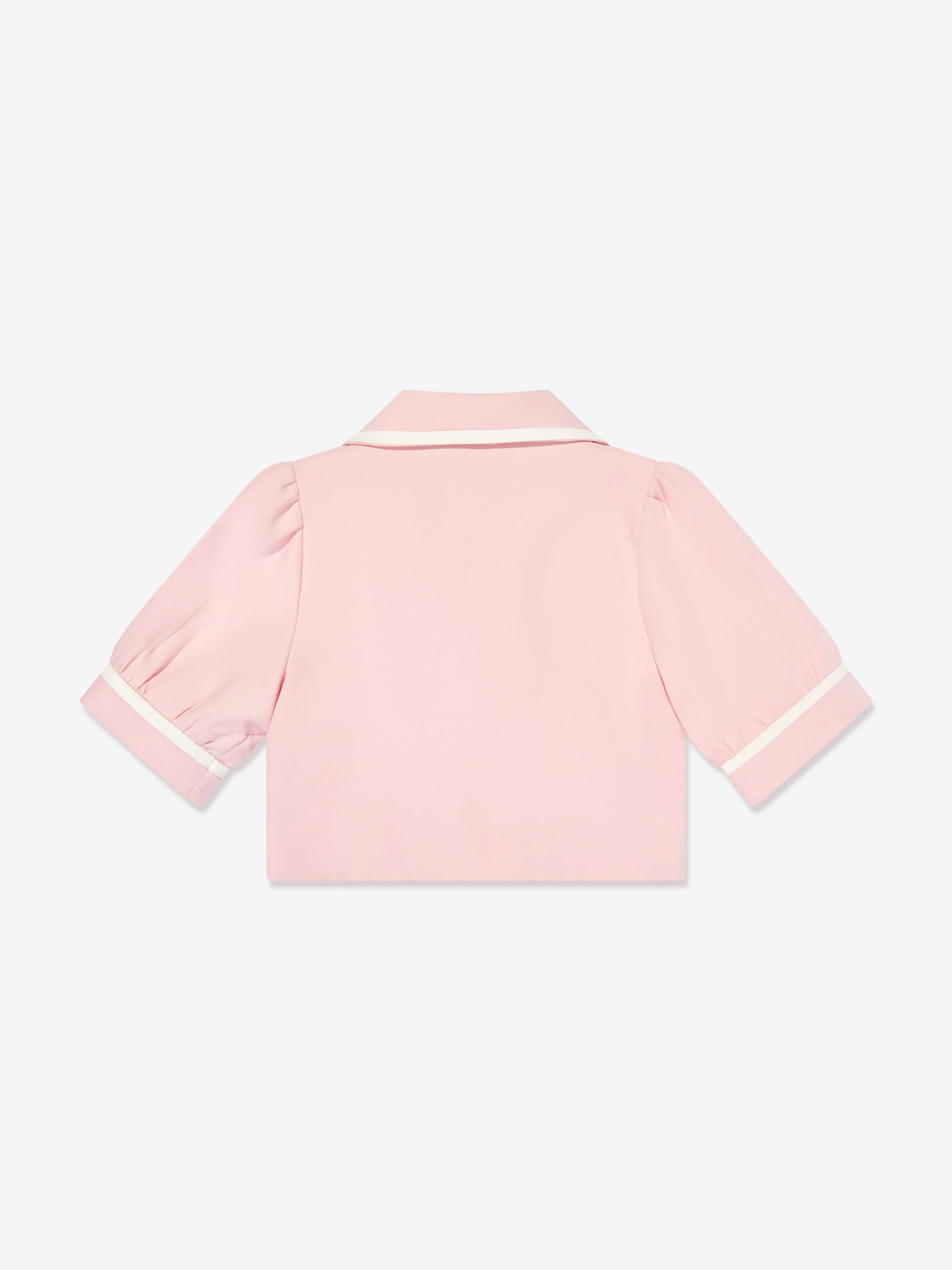 Mama Luma Girls Kontraststich Crop Bolero in Pink