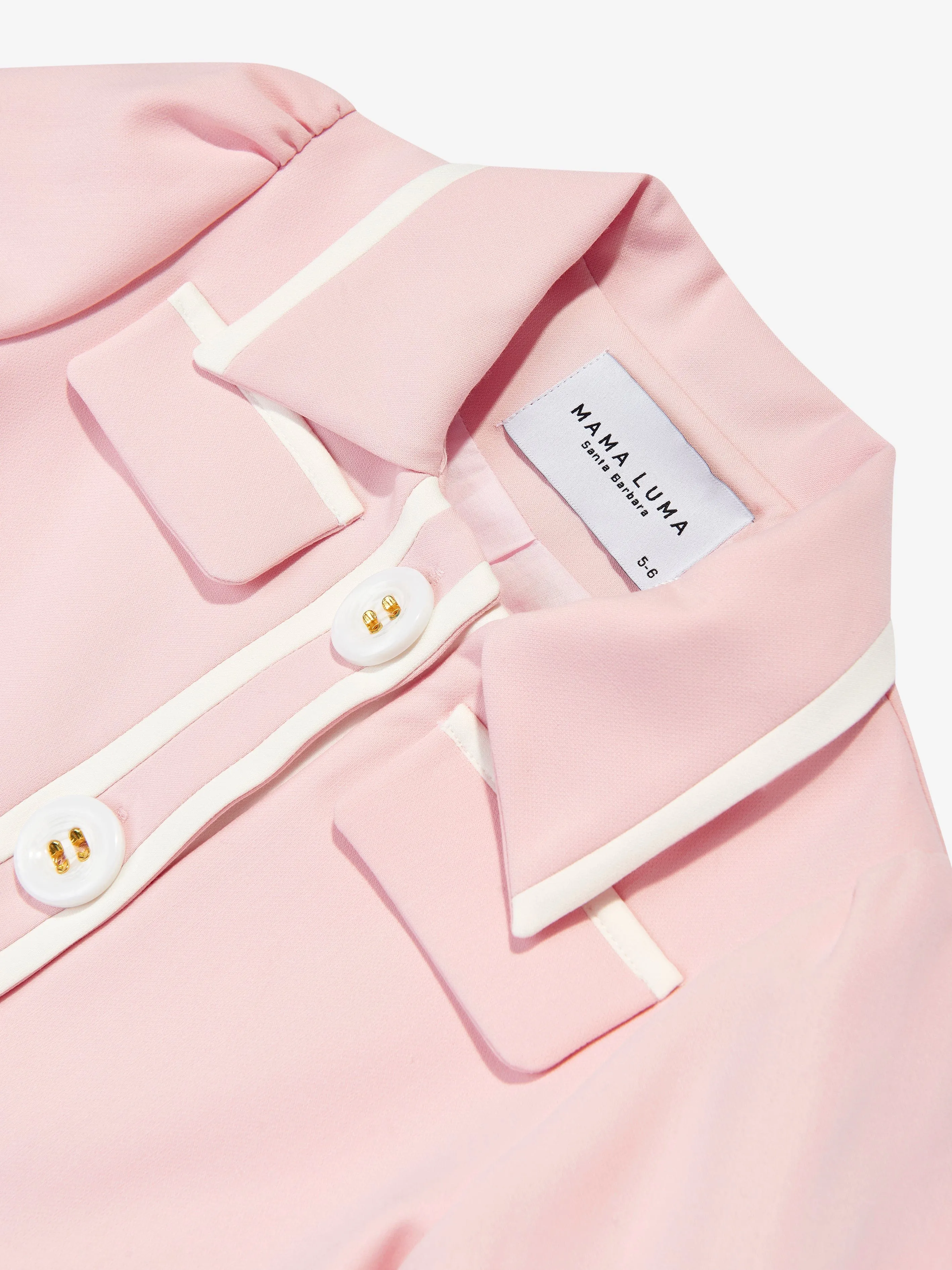 Mama Luma Girls Kontraststich Crop Bolero in Pink