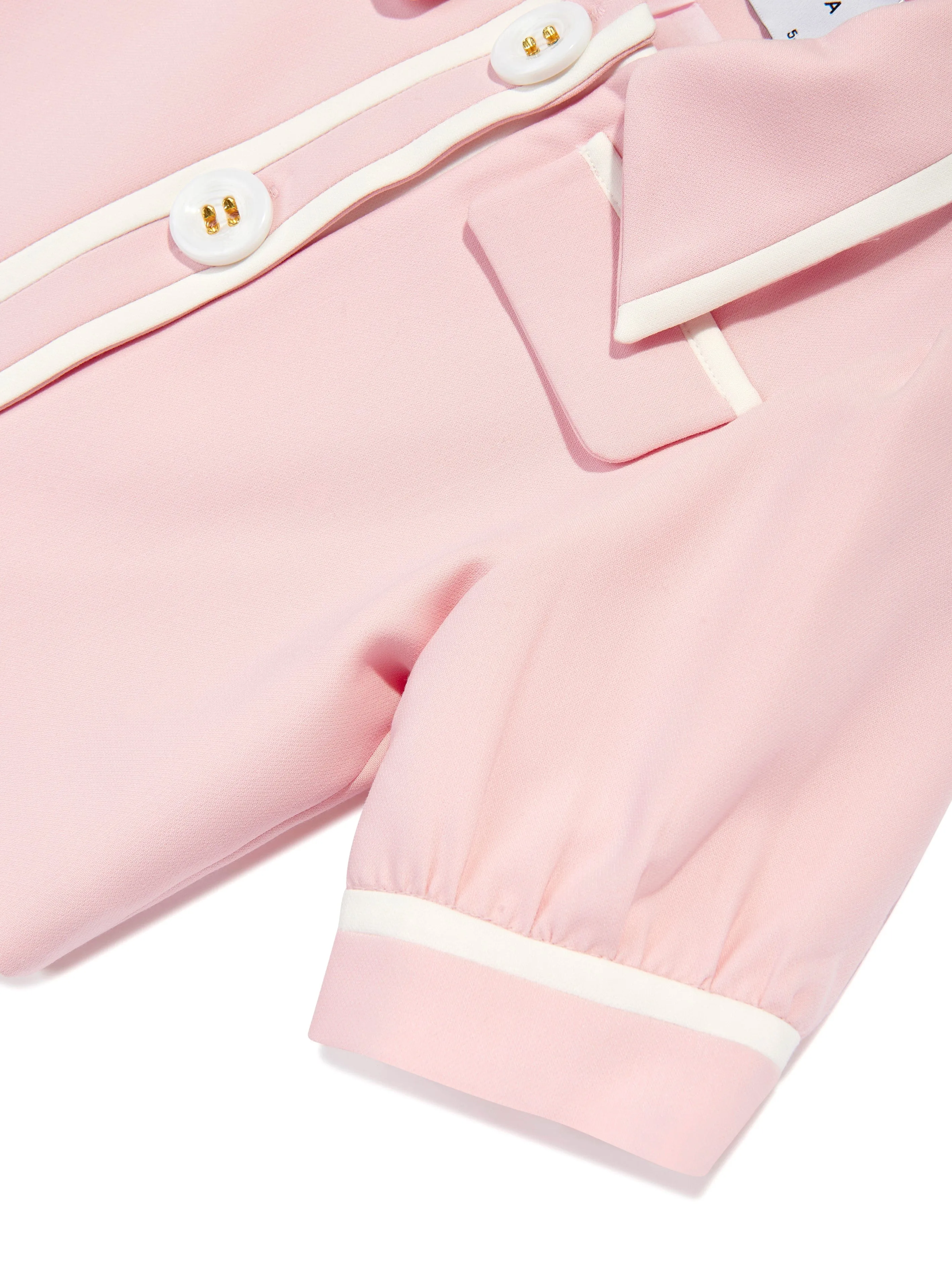 Mama Luma Girls Kontraststich Crop Bolero in Pink