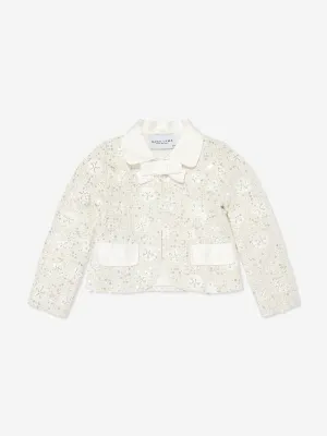 Mama Luma Girls Pailletten bestickte Jacke in Weiß