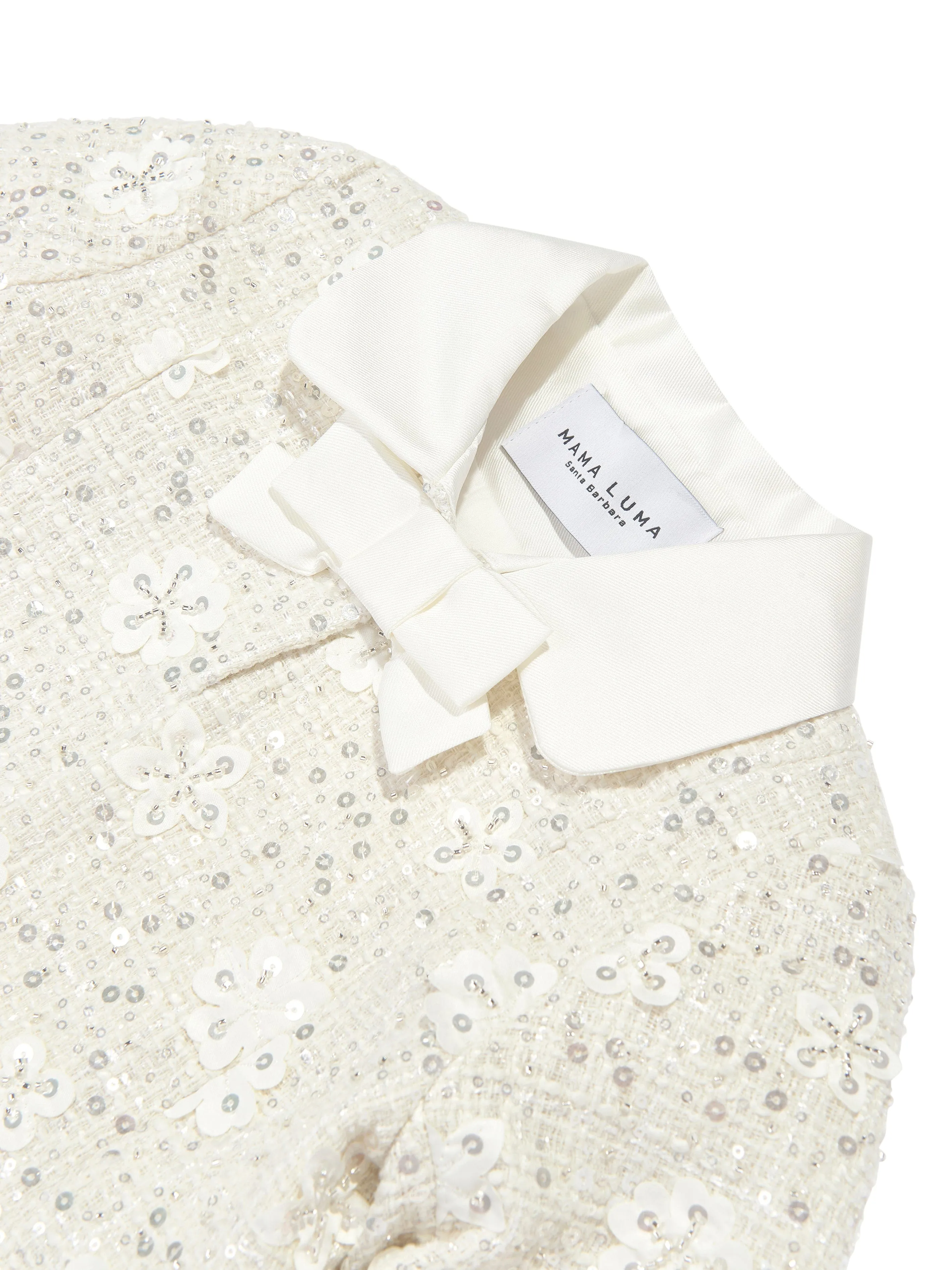Mama Luma Girls Pailletten bestickte Jacke in Weiß