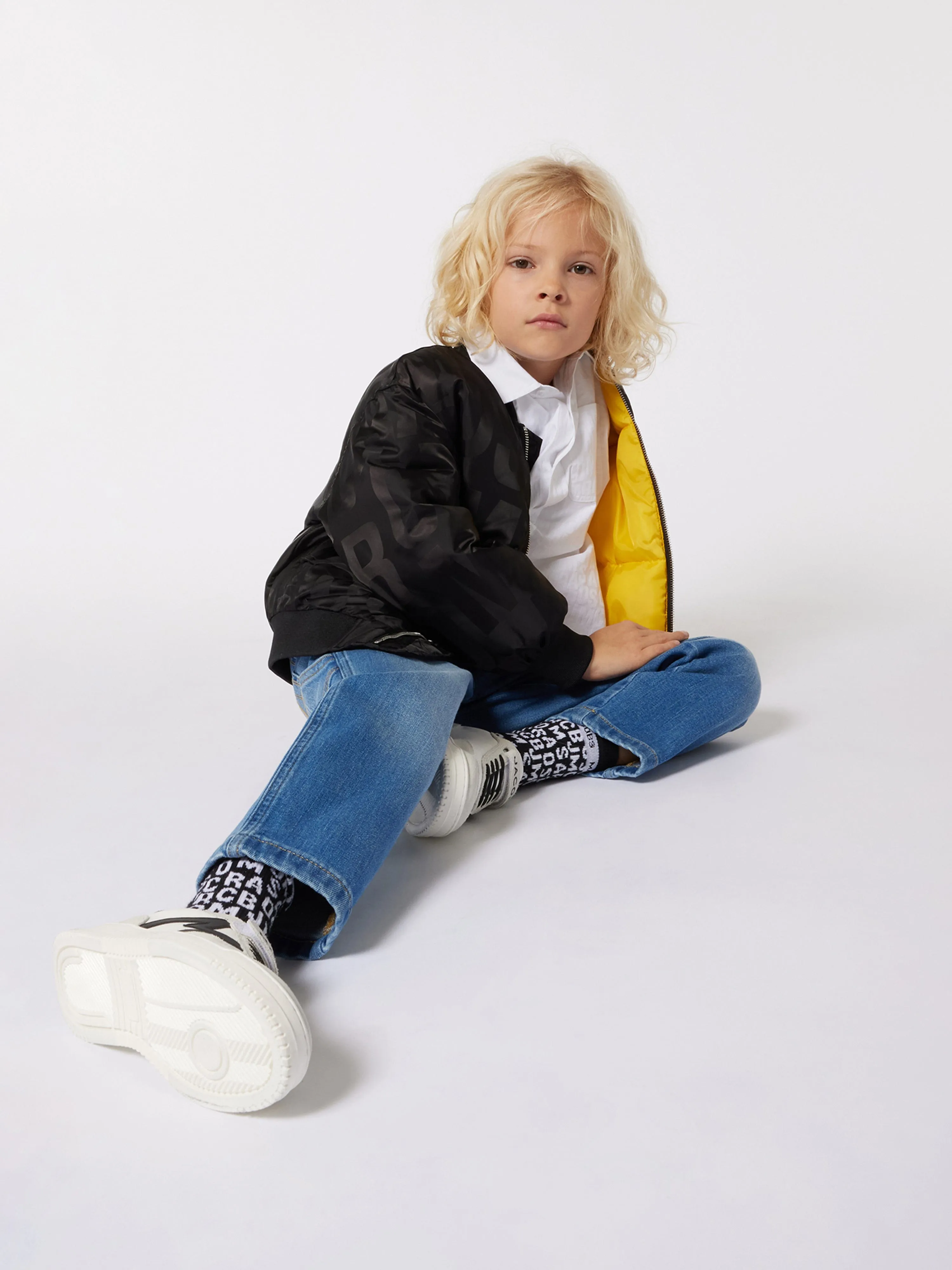 MARC JACOBS Kids Logo Bomberjacke in Schwarz