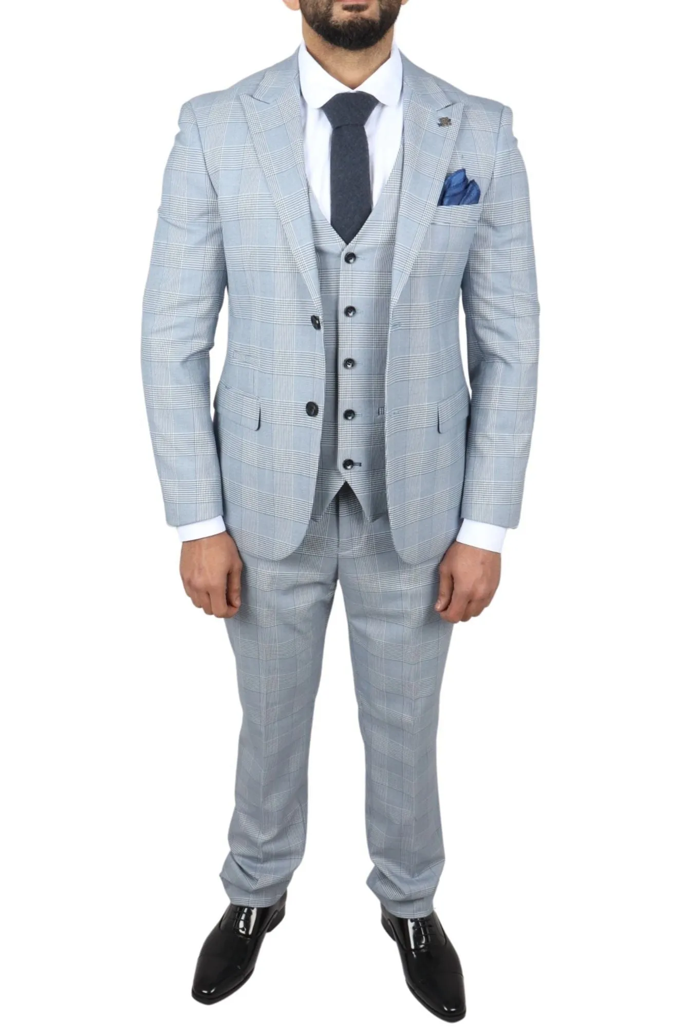 Mark 3-teiliger Tweed-Check-Anzug