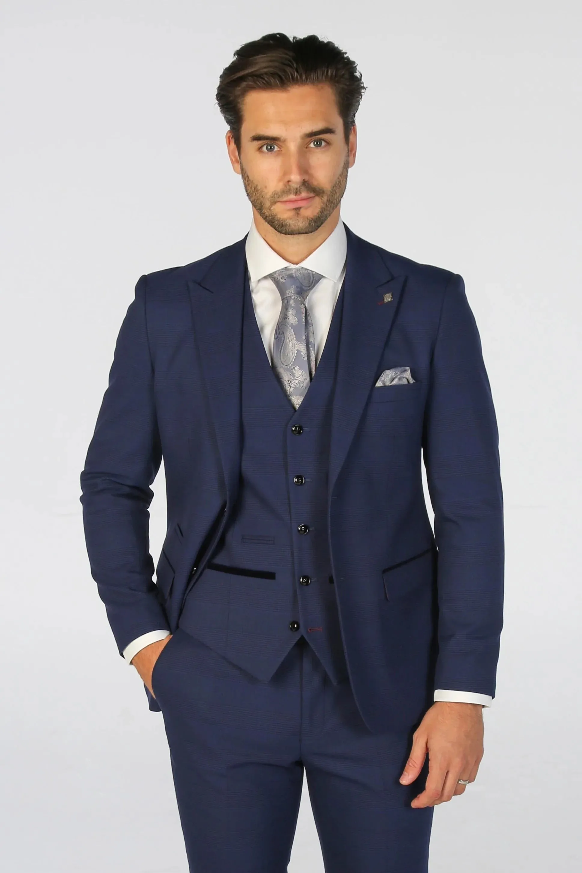 Mark - 3-teiliger Tweed-Check-Anzug