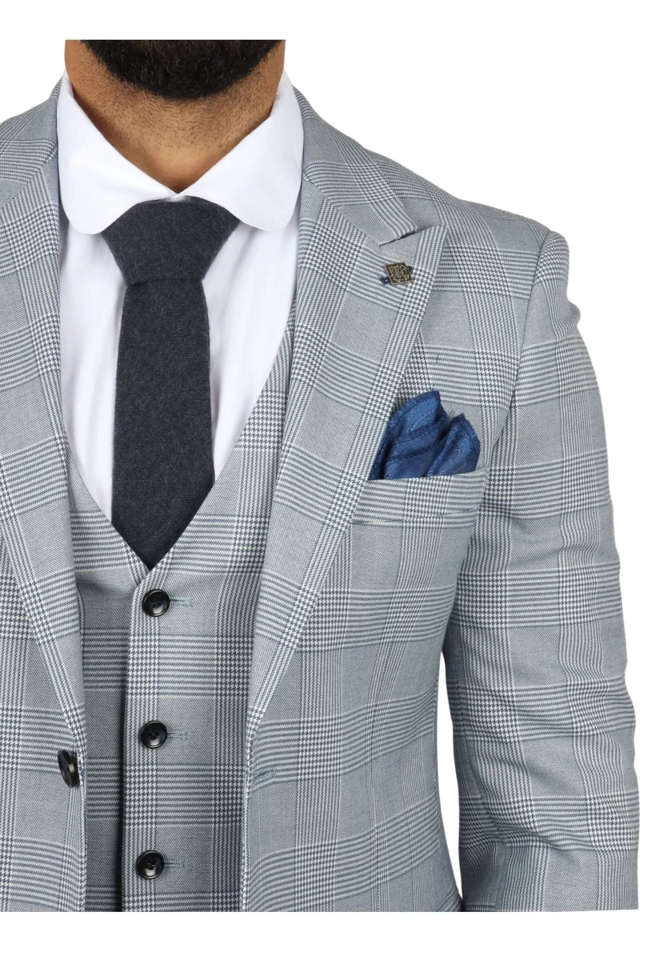 Mark 3-teiliger Tweed-Check-Anzug