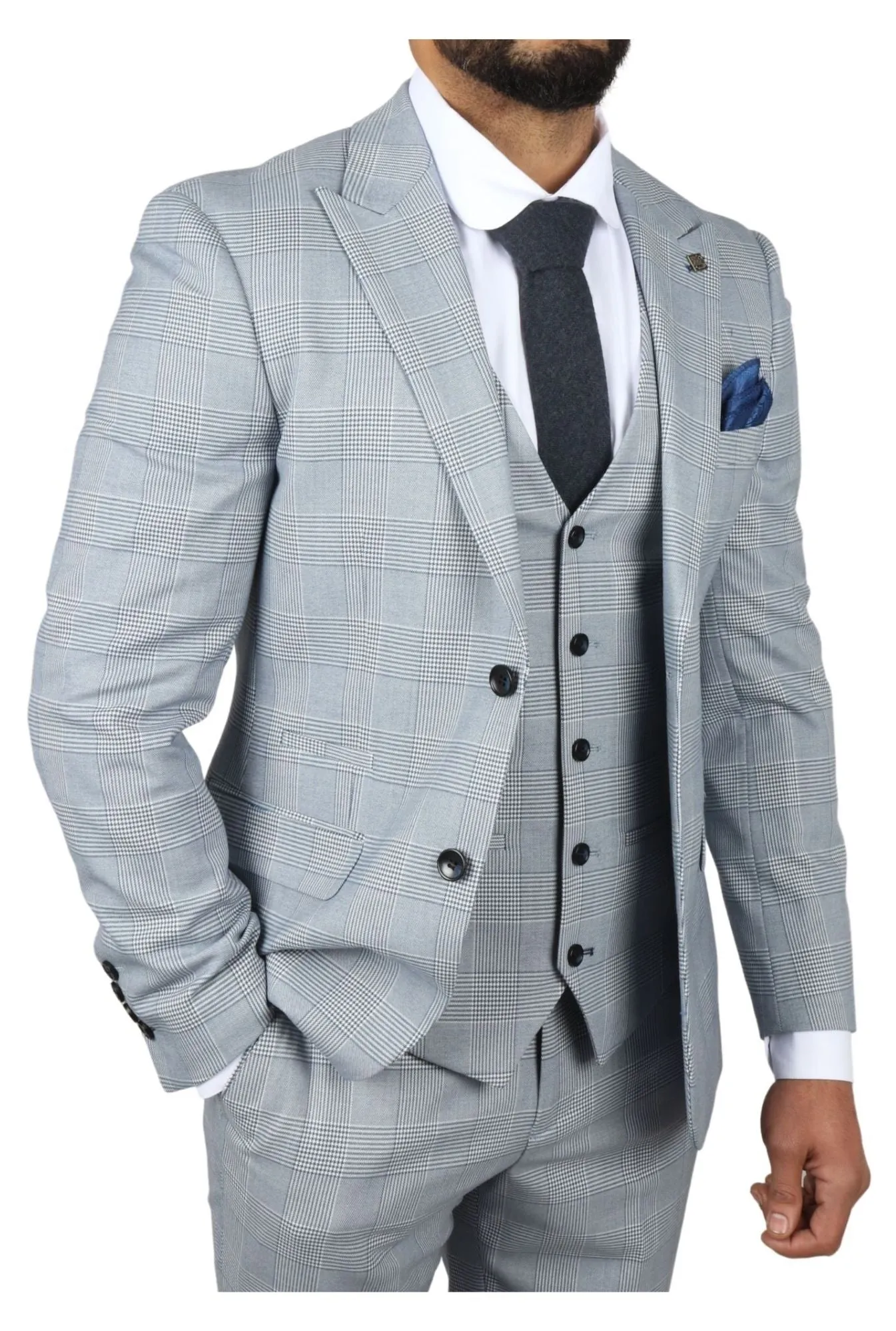 Mark 3-teiliger Tweed-Check-Anzug