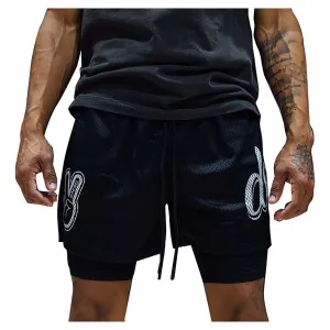 Herren Mesh Shorts in Schwarz/Weiß