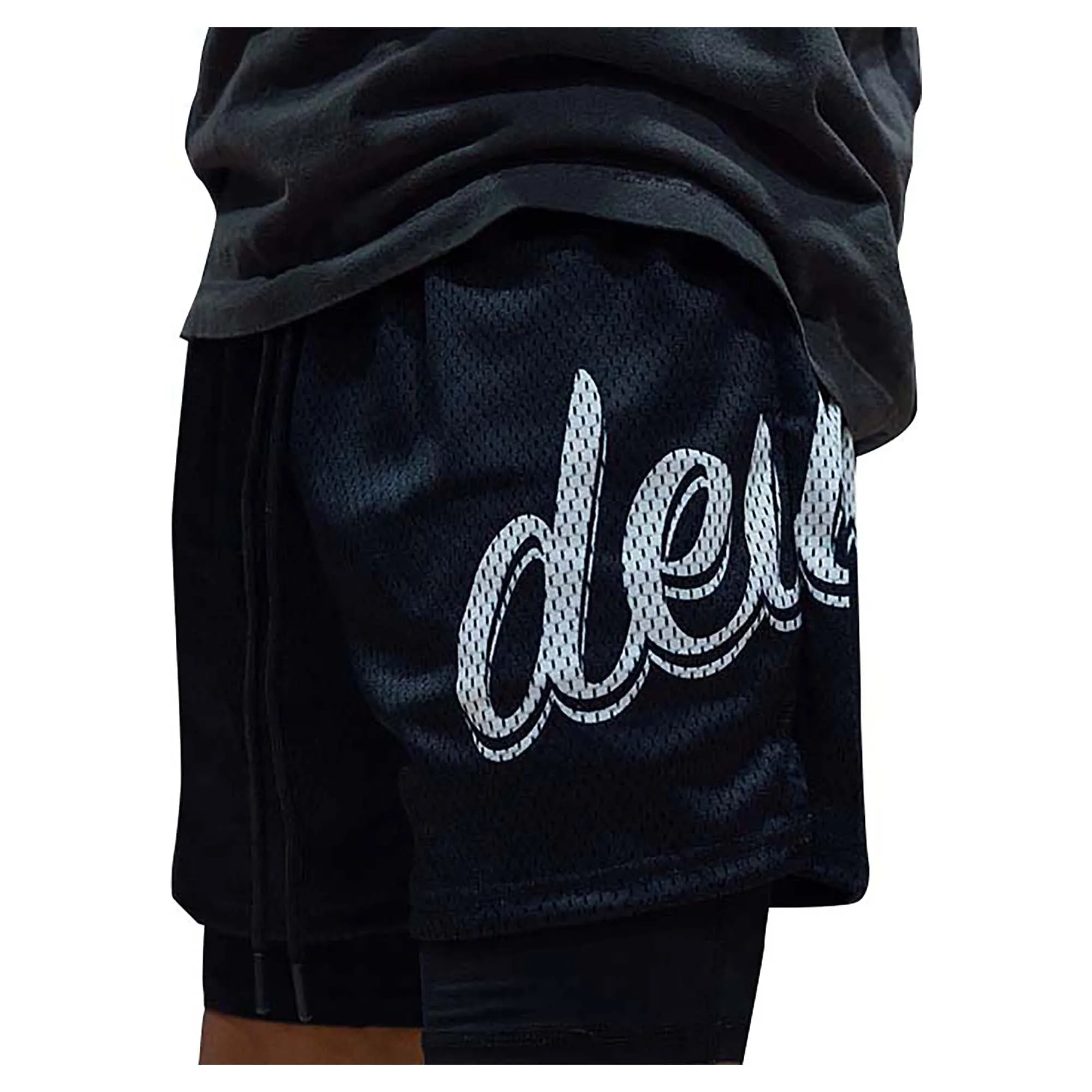 Herren Mesh Shorts in Schwarz/Weiß