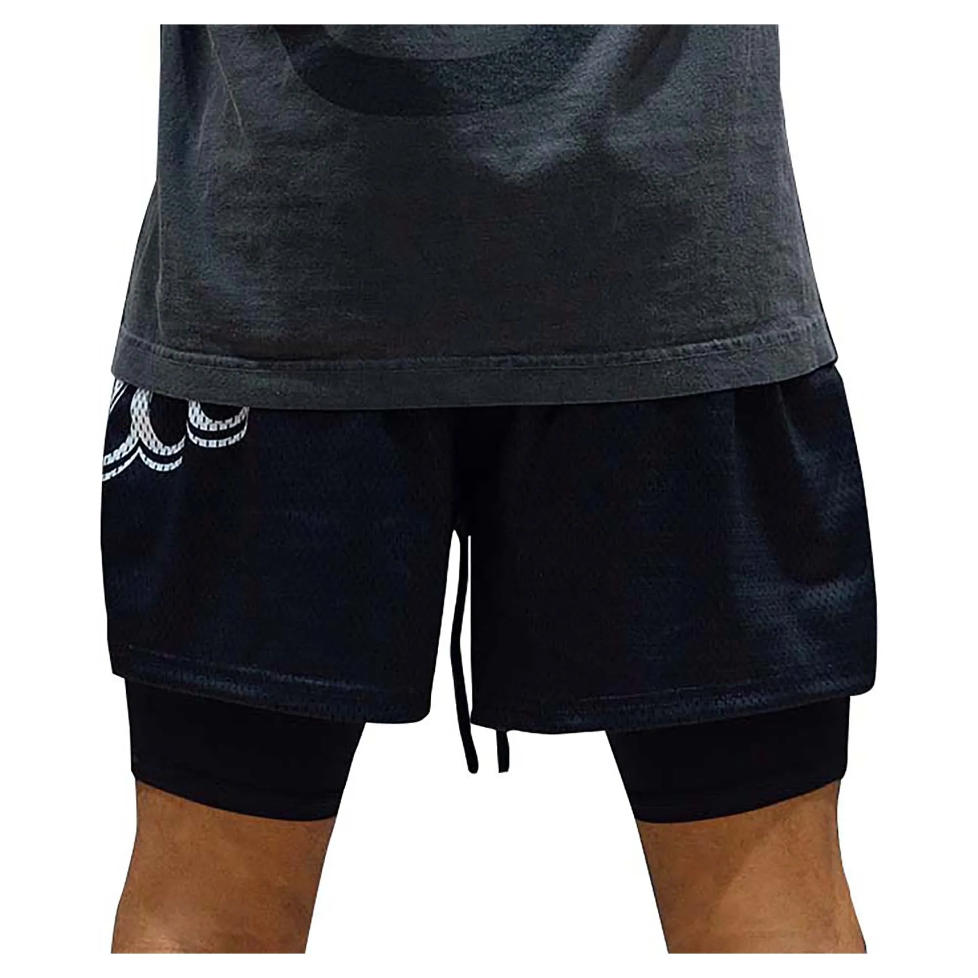 Herren Mesh Shorts in Schwarz/Weiß