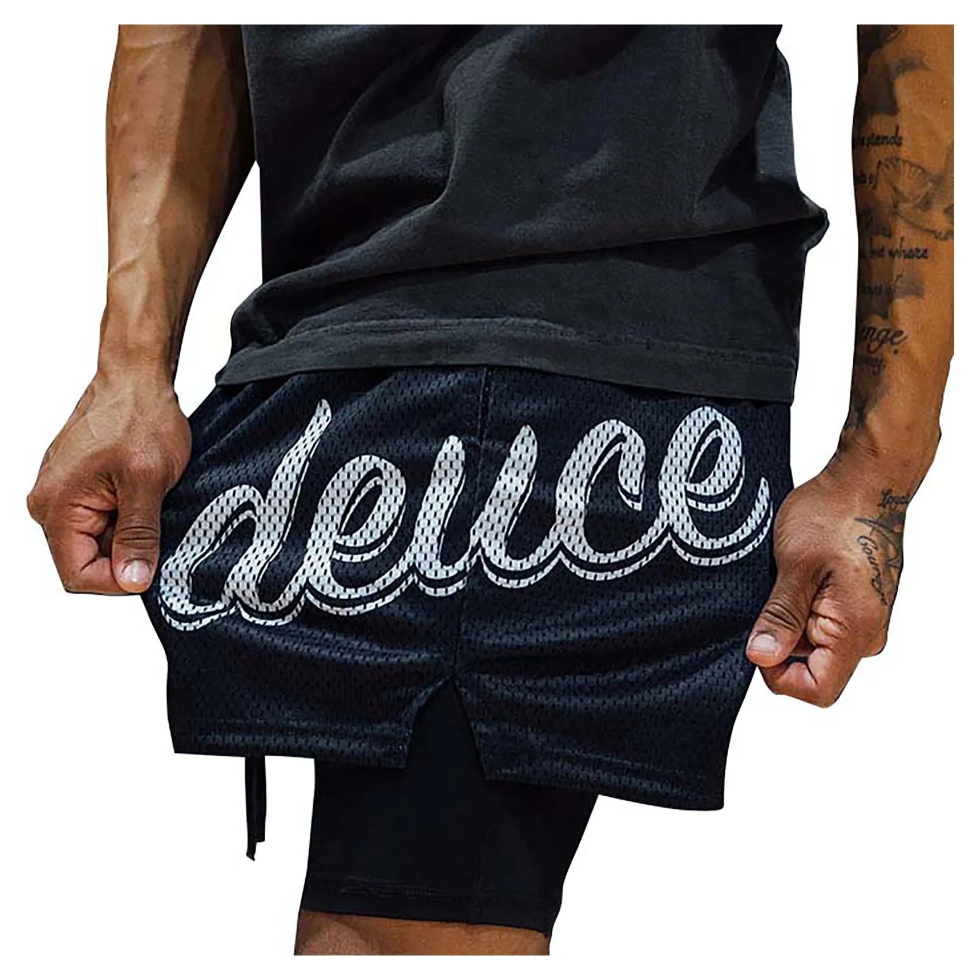 Herren Mesh Shorts in Schwarz/Weiß