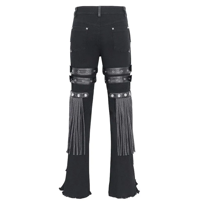 Herren-Punk-Hose mit Rissen und Fransen
