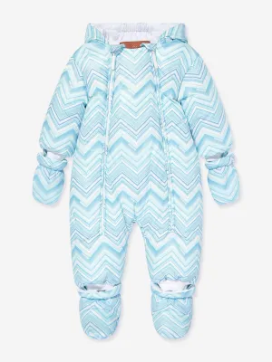 Missoni Baby Jungen Zickzack Schneeanzug in Blau
