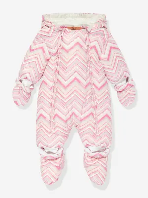 Missoni Baby Mädchen Zickzack Schneeanzug in Rosa