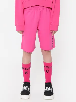 MM6 Maison Margiela Kids Logo Shorts in Rosa