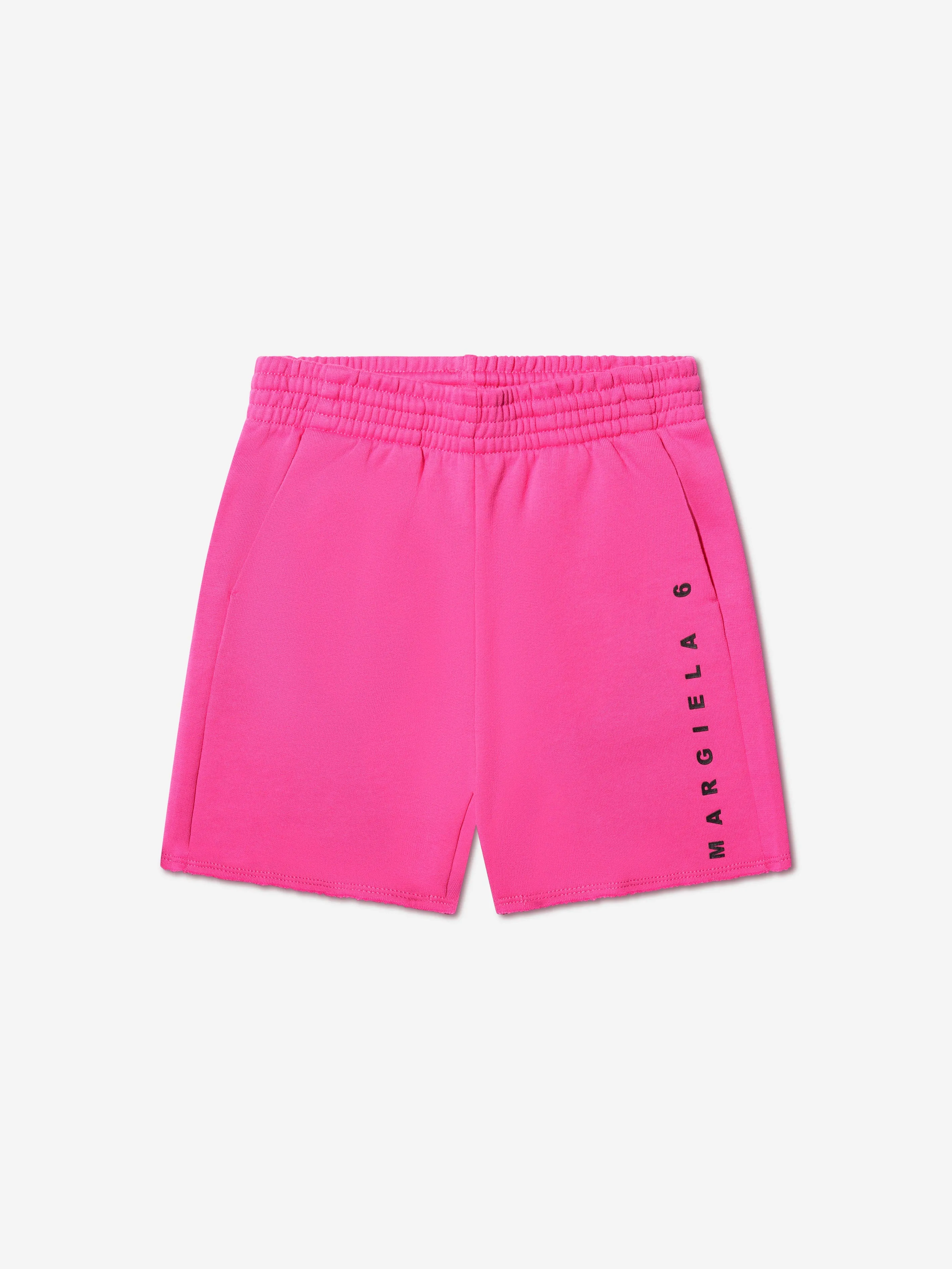 MM6 Maison Margiela Kids Logo Shorts in Rosa