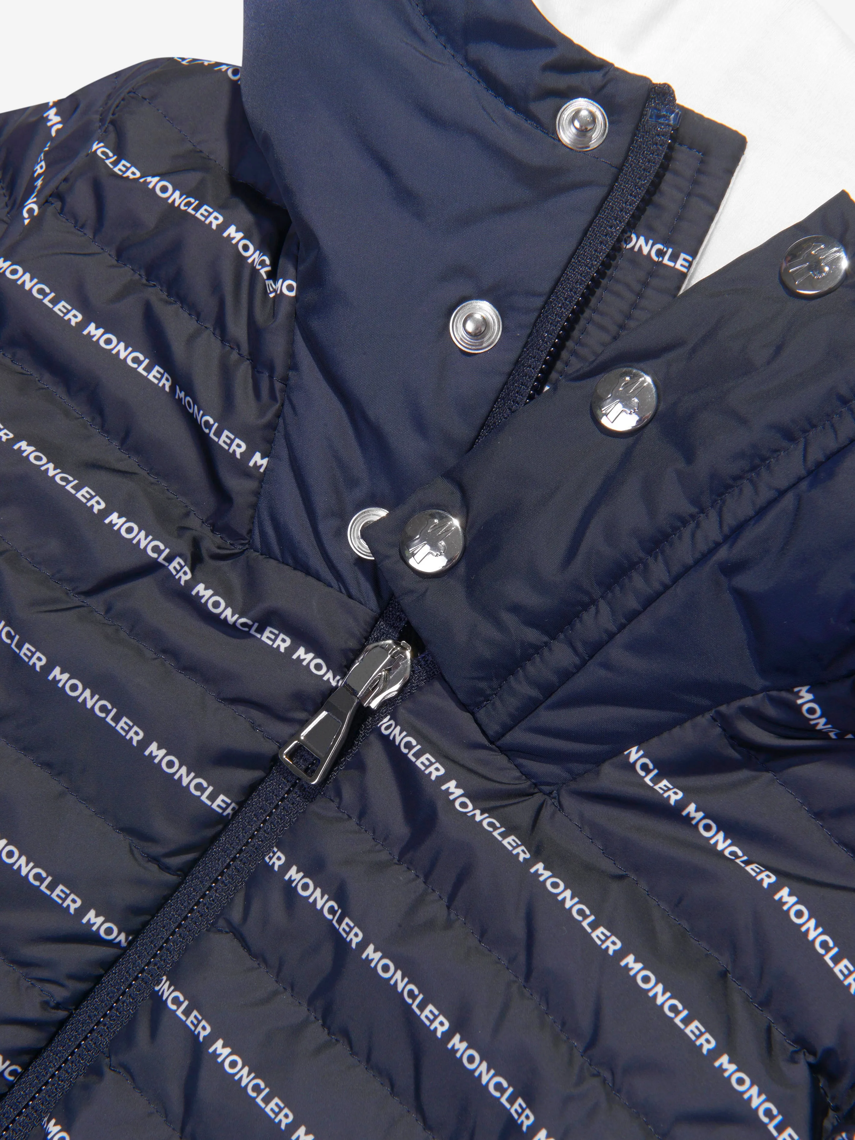 Moncler Enfant Baby Jungen Daunengefütterte Jacke mit Logo-Print