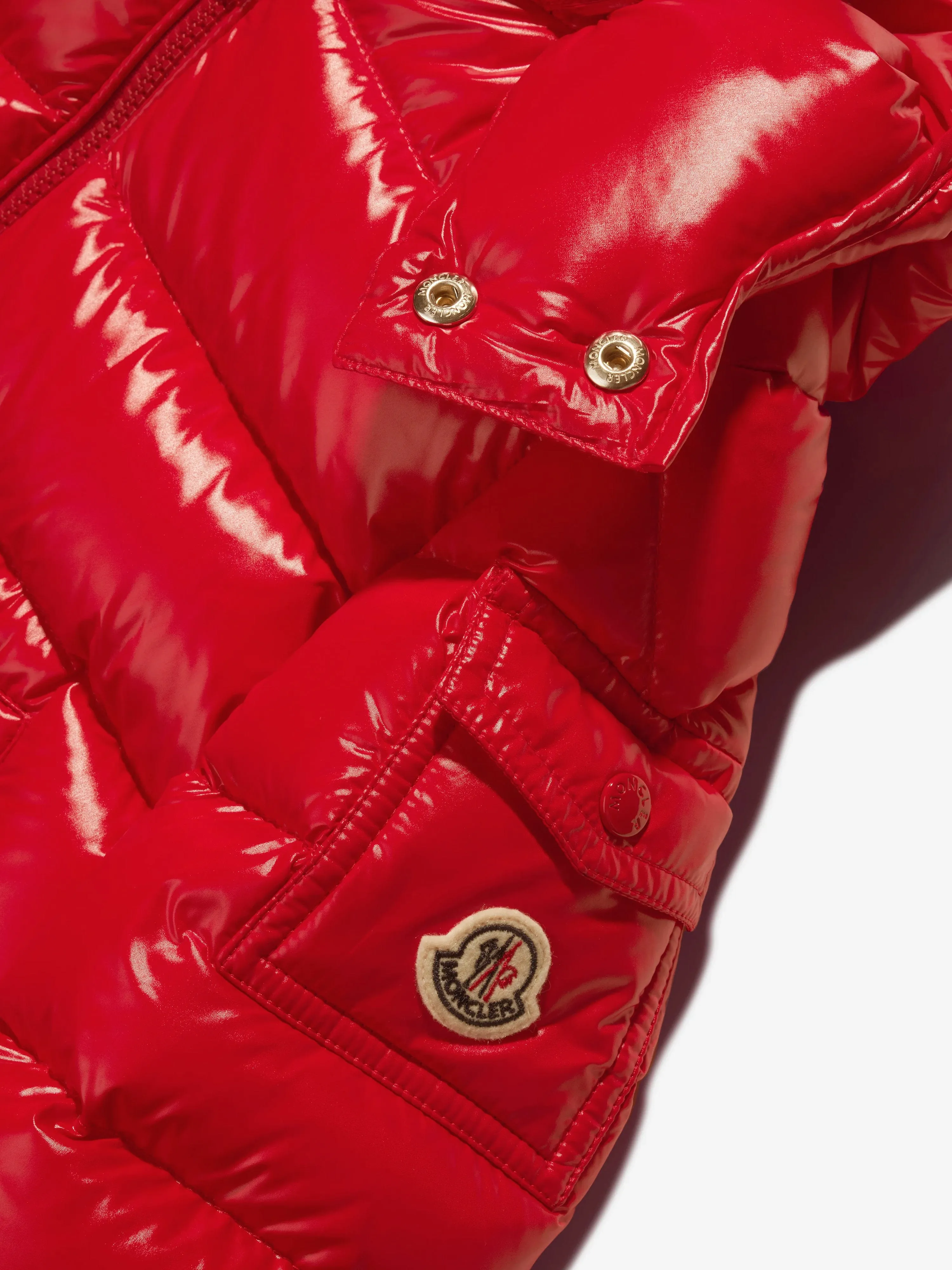 Moncler Enfant Jungen Daunengefütterte Neue Maya Jacke in Rot