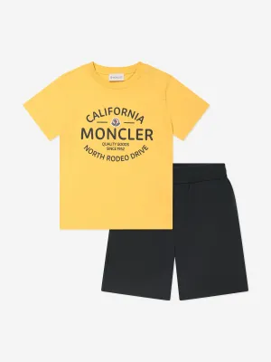 Moncler Enfant Jungen Shorts-Set in Gelb