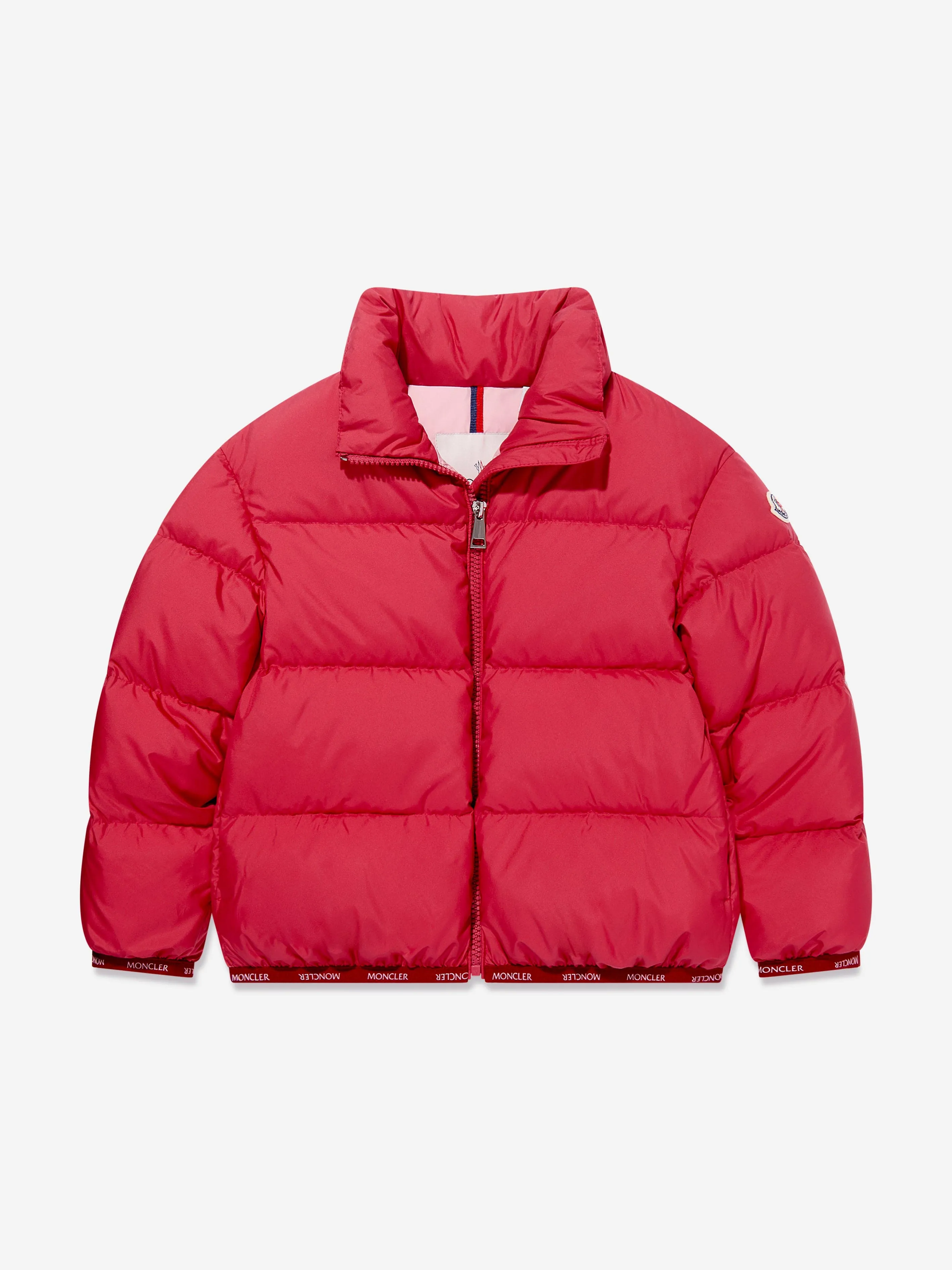 Moncler Enfant Mädchen Daunengefütterte Abbadia Jacke in Rot