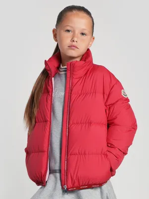 Moncler Enfant Mädchen Daunengefütterte Abbadia Jacke in Rot