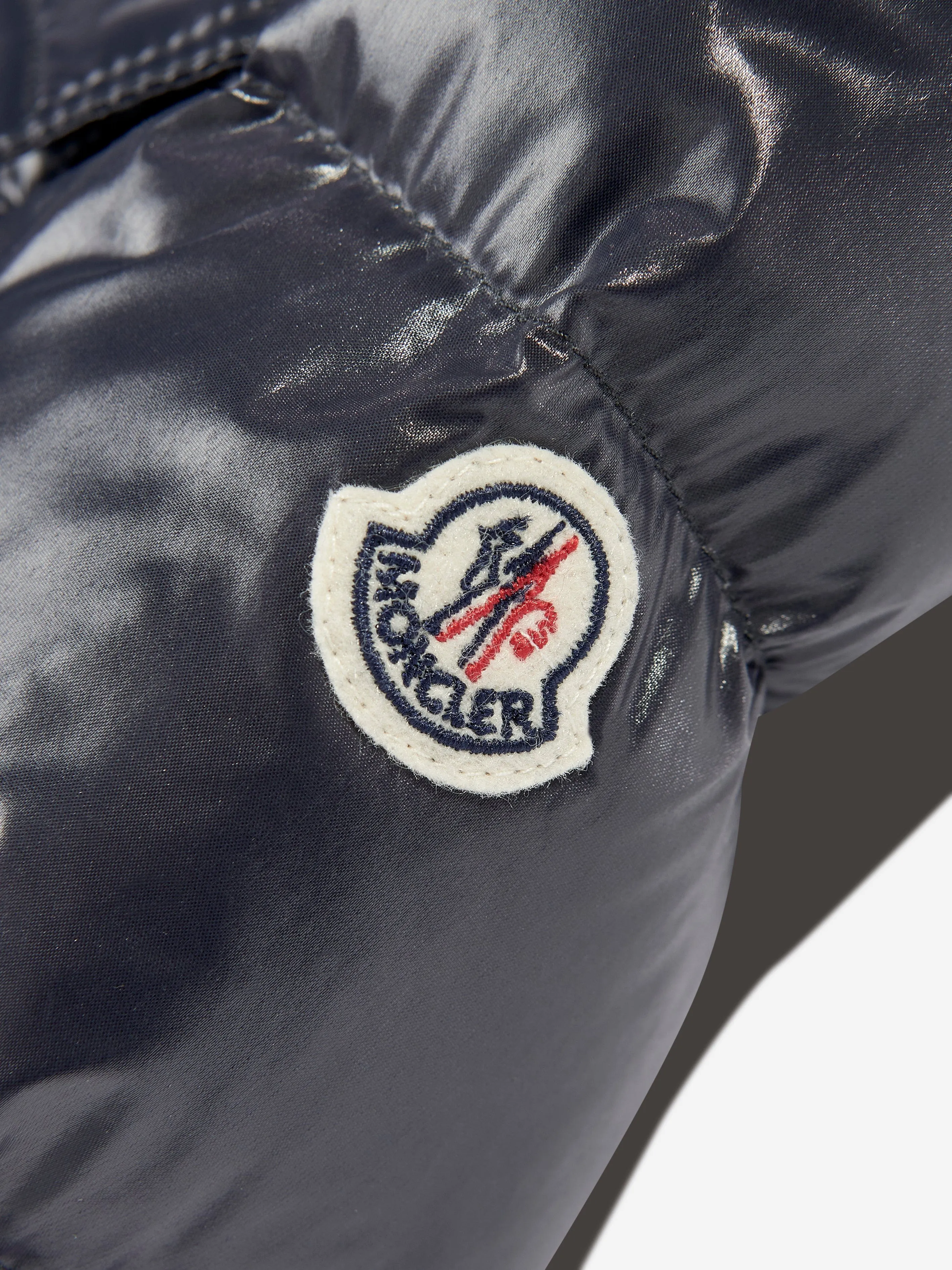 Moncler Enfant Mädchen Daunengefütterte Dacca Lange Parka in Marine