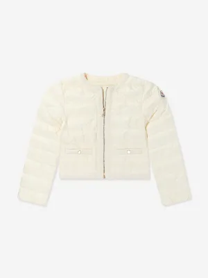 Moncler Enfant Mädchen Daunengefütterte Dafina Jacke in Elfenbein