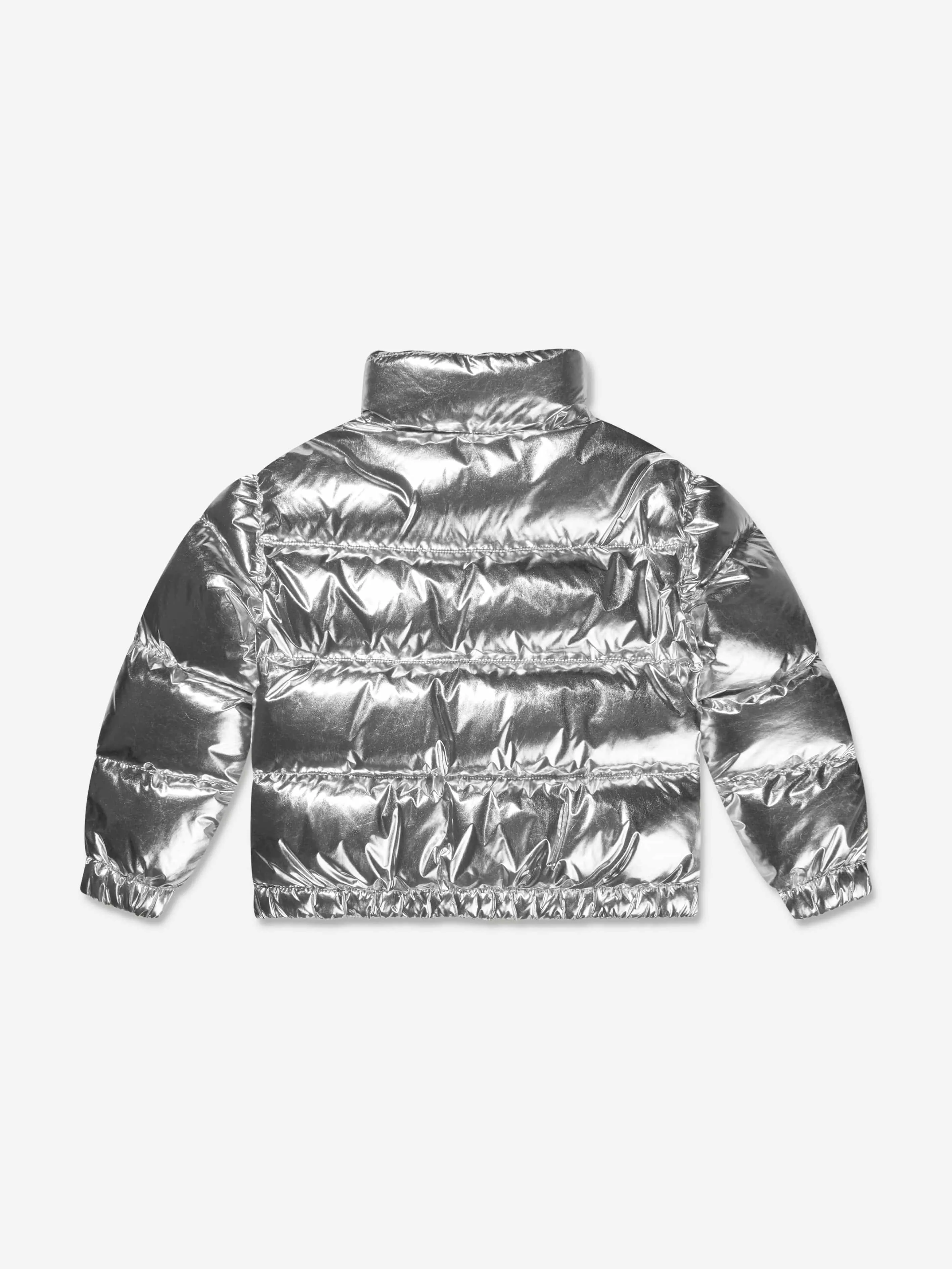 Moncler Enfant Mädchen Daunengefütterte Meuse Jacke in Silber
