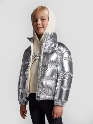 Moncler Enfant Mädchen Daunengefütterte Meuse Jacke in Silber