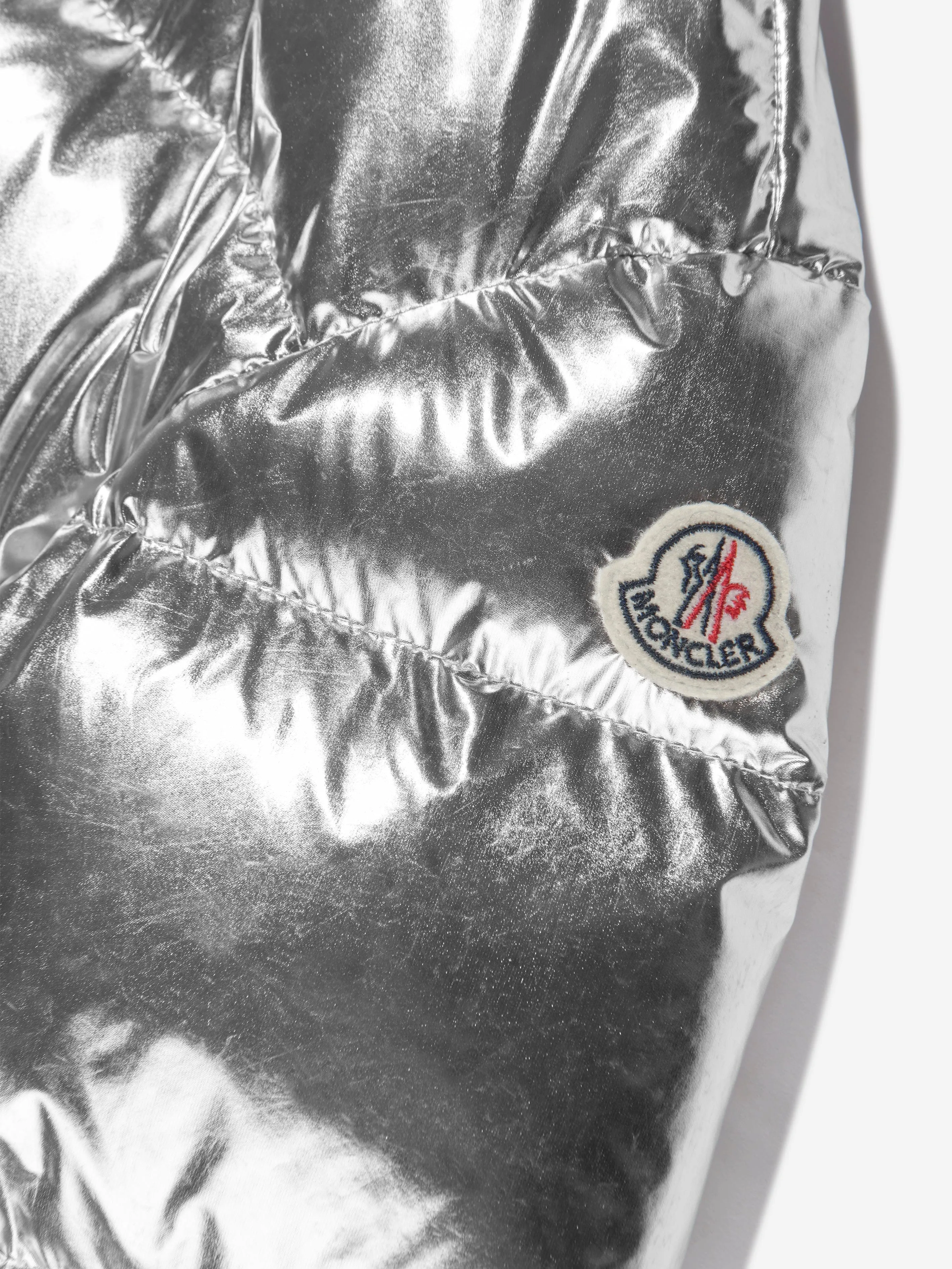 Moncler Enfant Mädchen Daunengefütterte Meuse Jacke in Silber