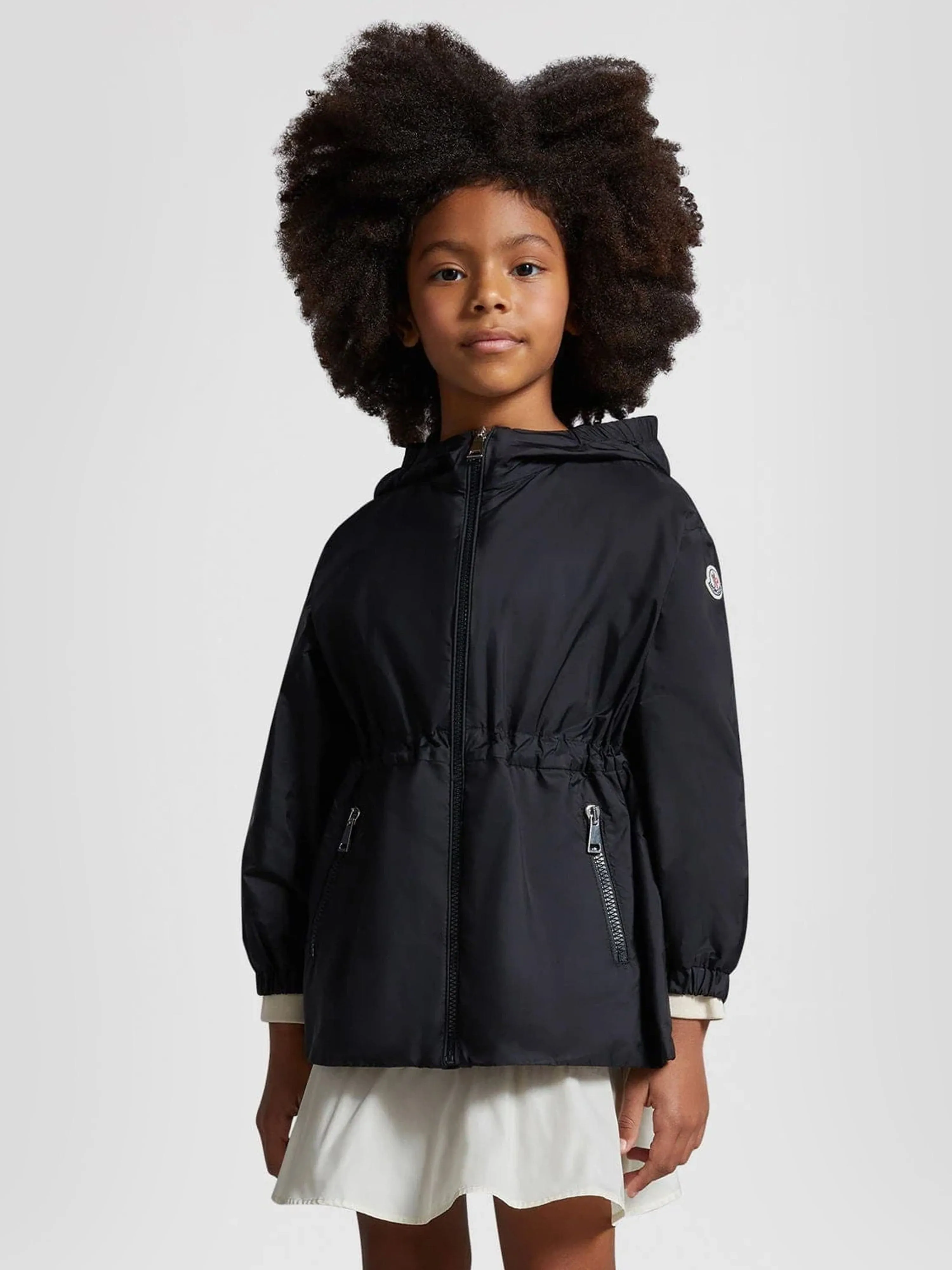 Moncler Enfant Mädchen Wete Kurze Parka in Schwarz