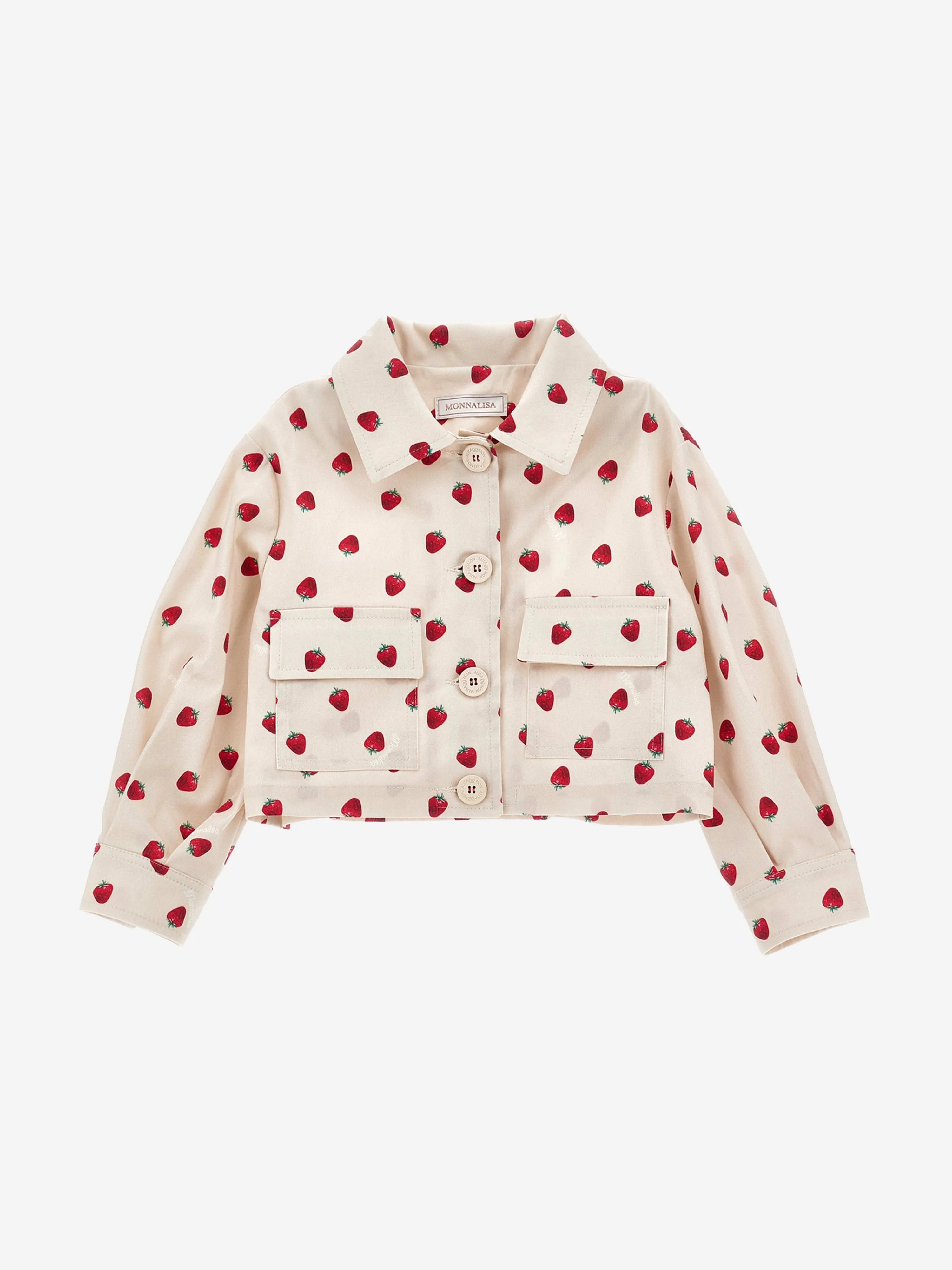 Monnalisa Mädchen Gabardine Jacke in Beige