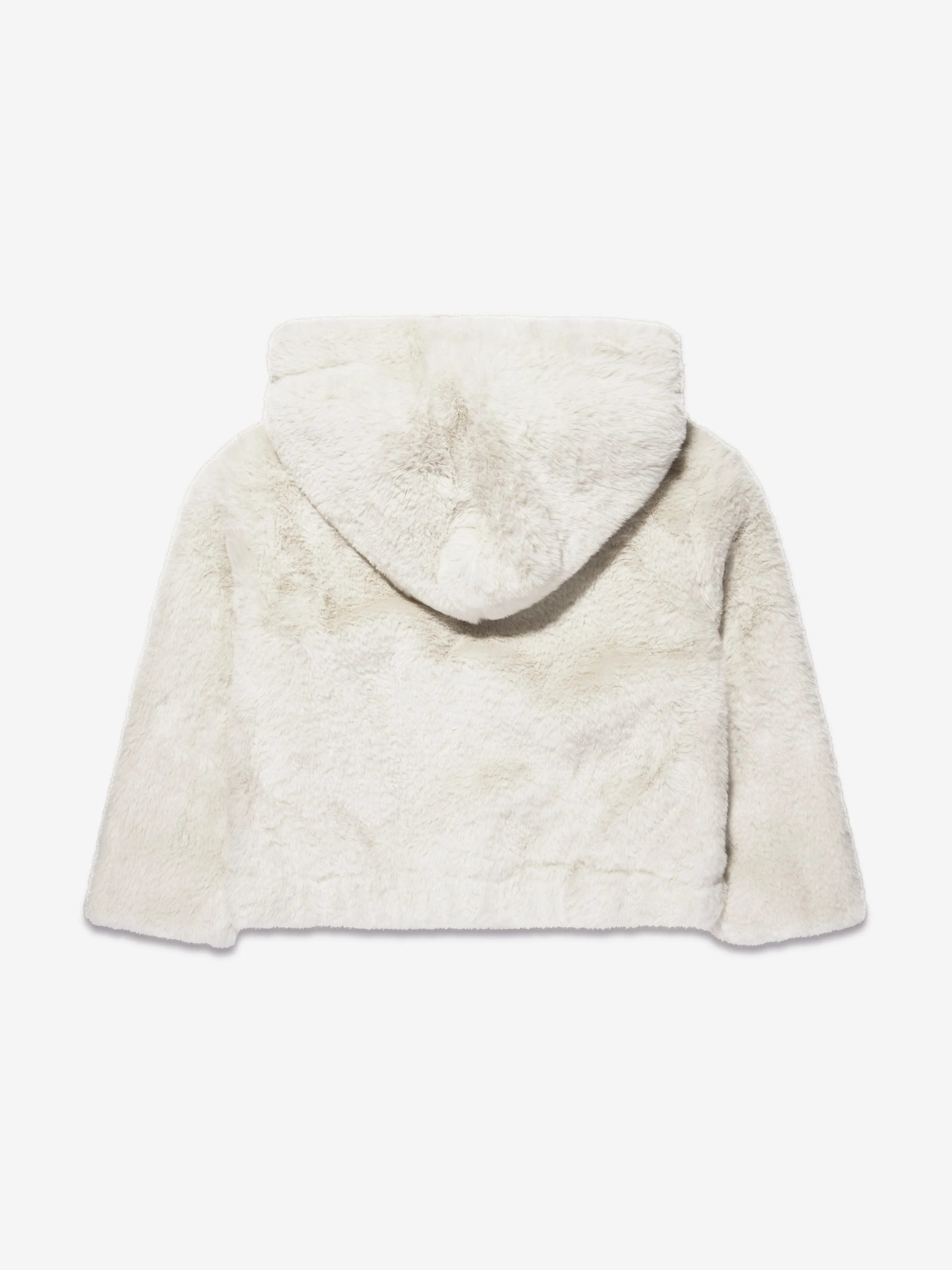 Moschino Mädchen Kapuzenjacke mit Reißverschluss in Elfenbein