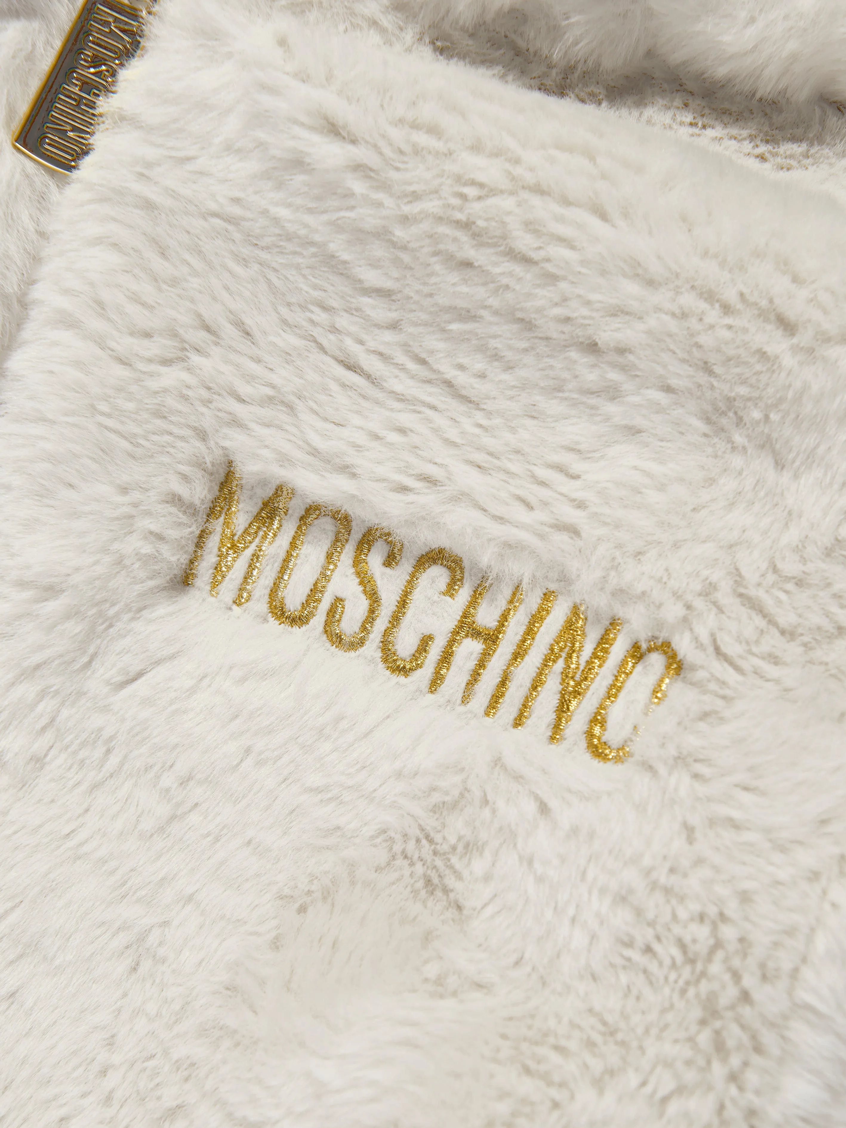 Moschino Mädchen Kapuzenjacke mit Reißverschluss in Elfenbein