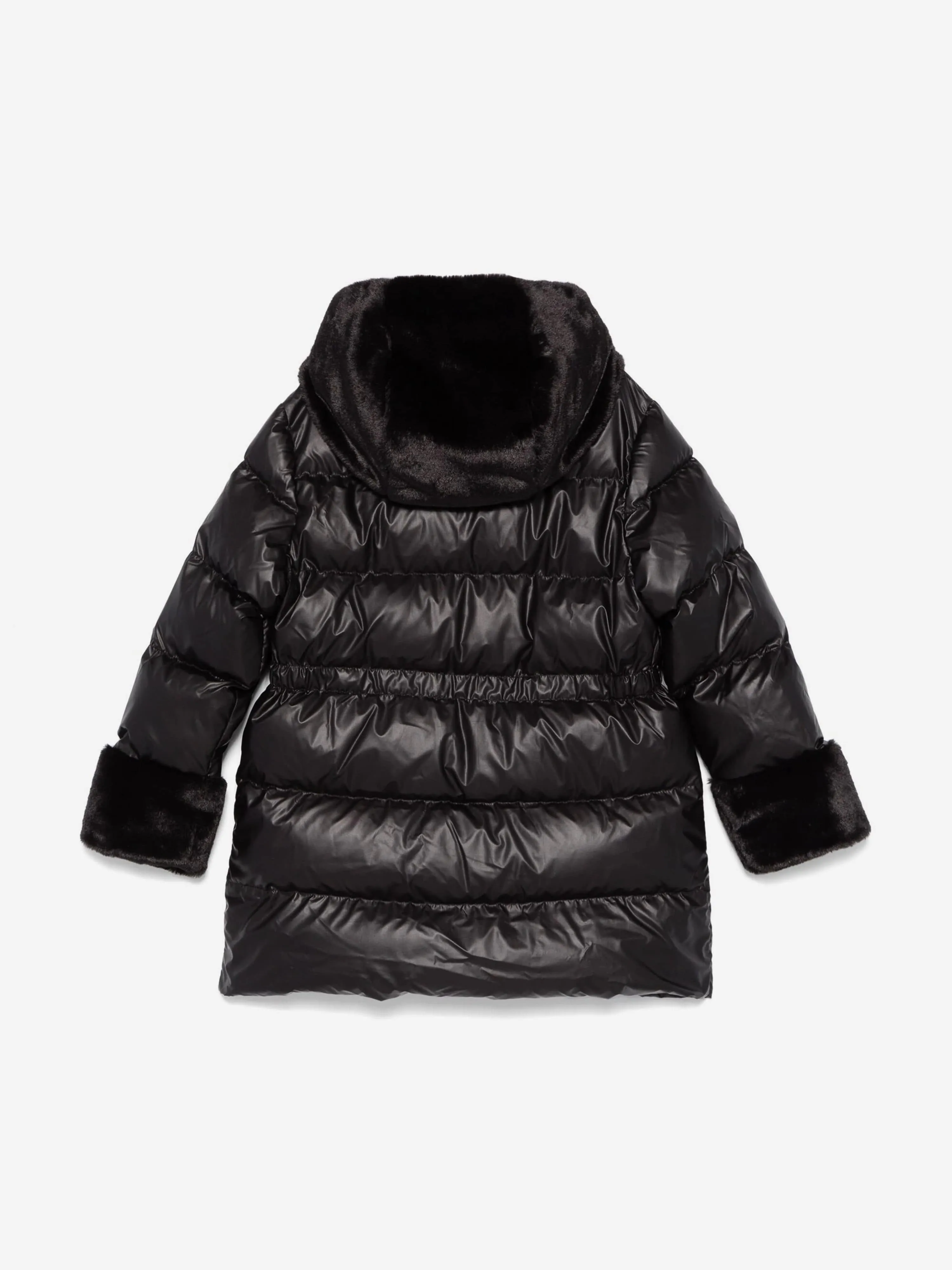 Moschino Girls Logo Pufferjacke in Schwarz