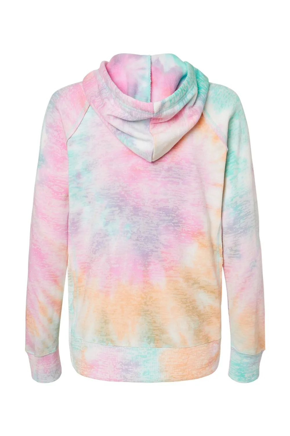 MV Sport Damen Courtney Burnout V-Ausschnitt Kapuzenpullover Hoodie mit Beuteltasche - Regenbogen Sorbet