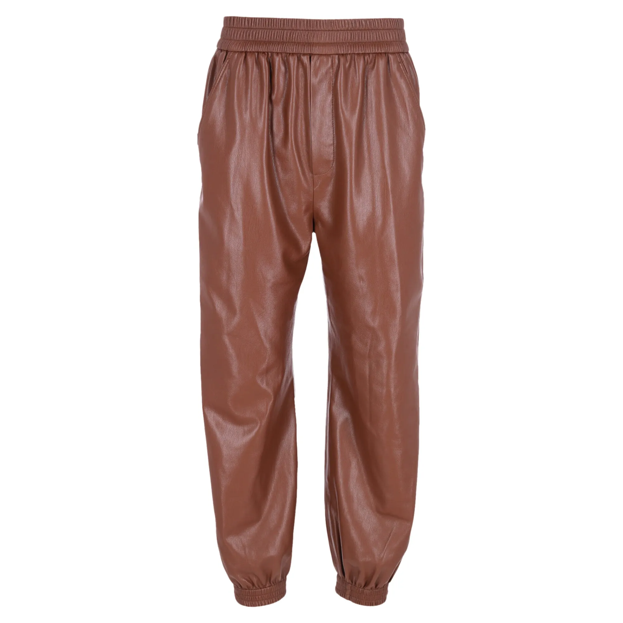 Nanushka Hose mit elastischem Bund in braunem Polyester