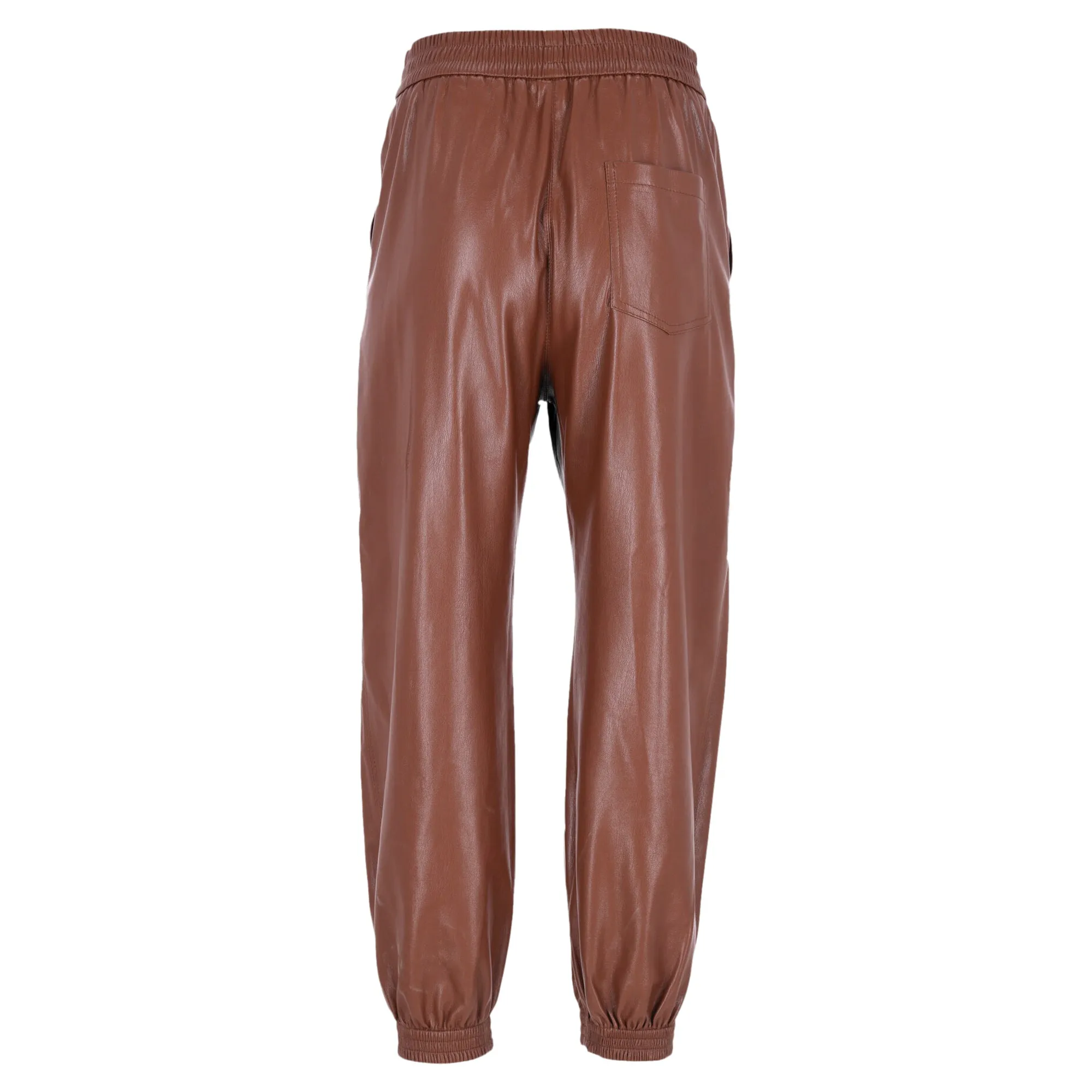 Nanushka Hose mit elastischem Bund in braunem Polyester