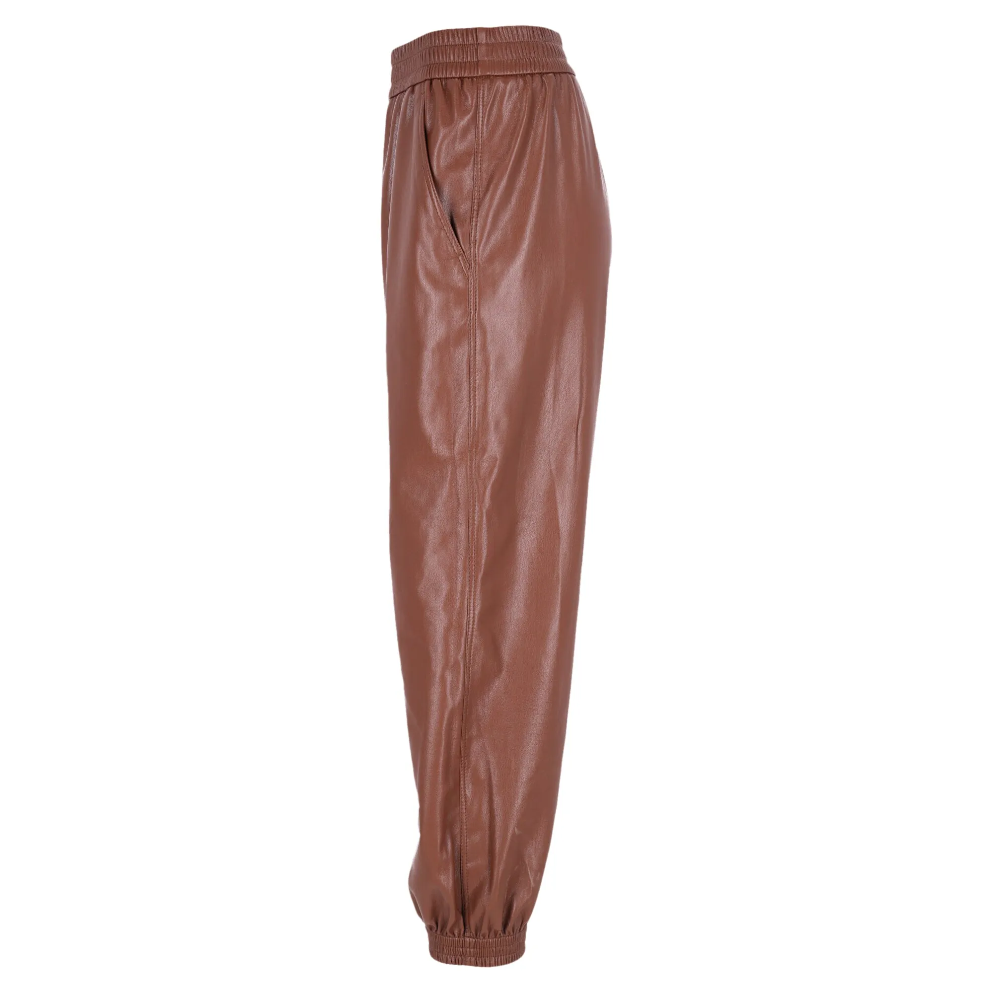 Nanushka Hose mit elastischem Bund in braunem Polyester