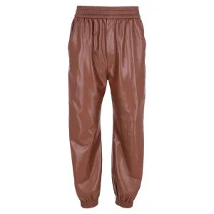 Nanushka Hose mit elastischem Bund in braunem Polyester
