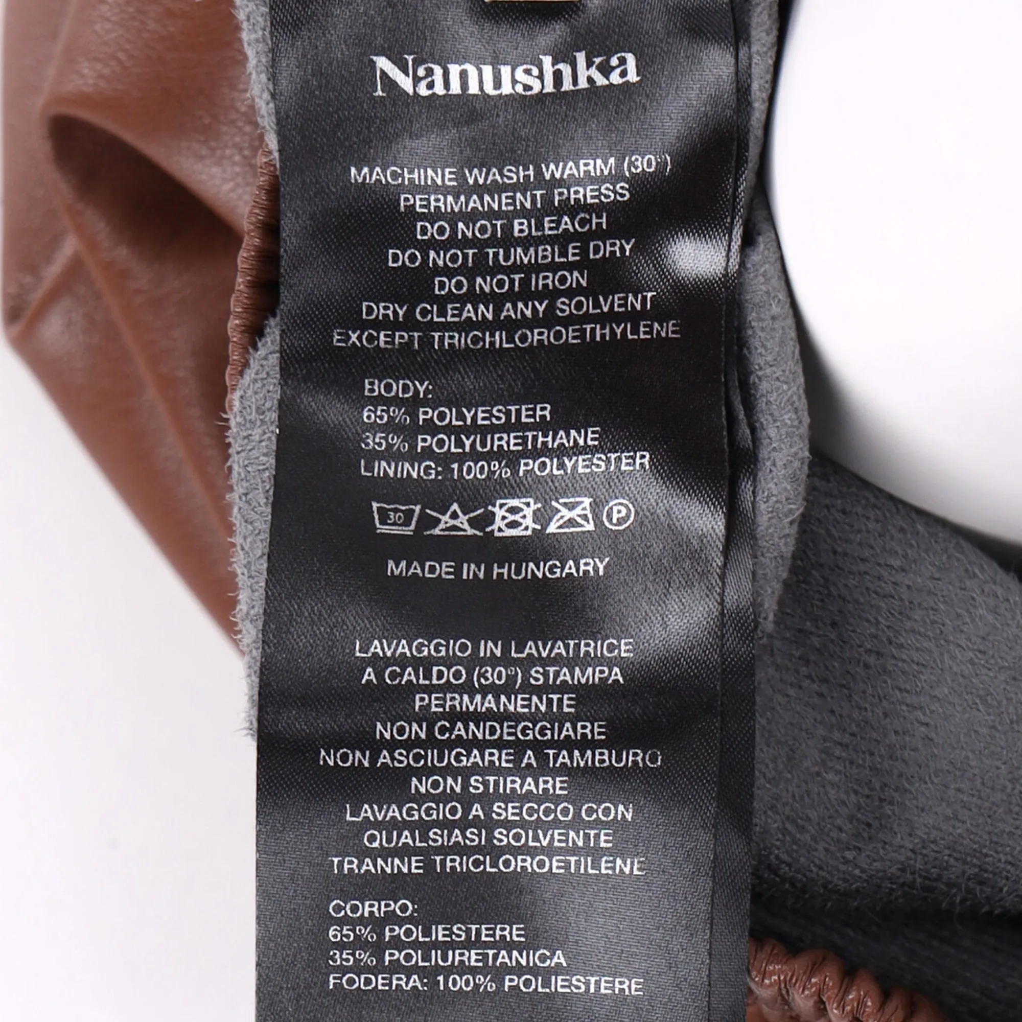 Nanushka Hose mit elastischem Bund in braunem Polyester