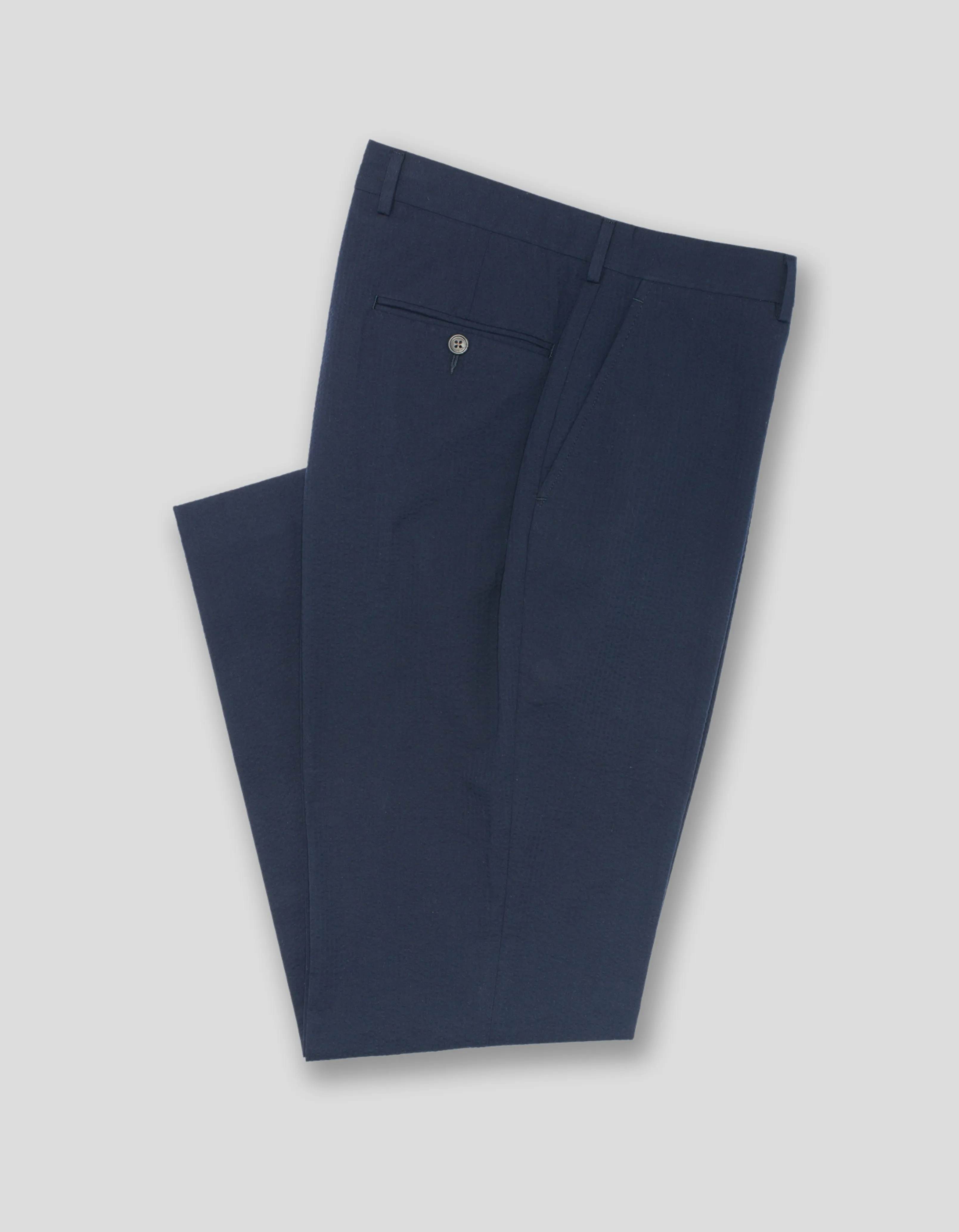 NAVY SEERSUCKER HOSE - KLASSISCHE PASSFORM
