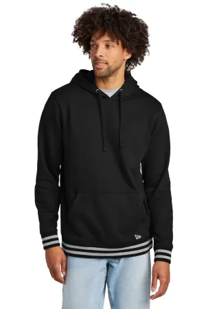 New Era Herren Comeback Fleece Kapuzenpullover Hoodie mit Kangaroo-Tasche - Schwarz/Heather Grau