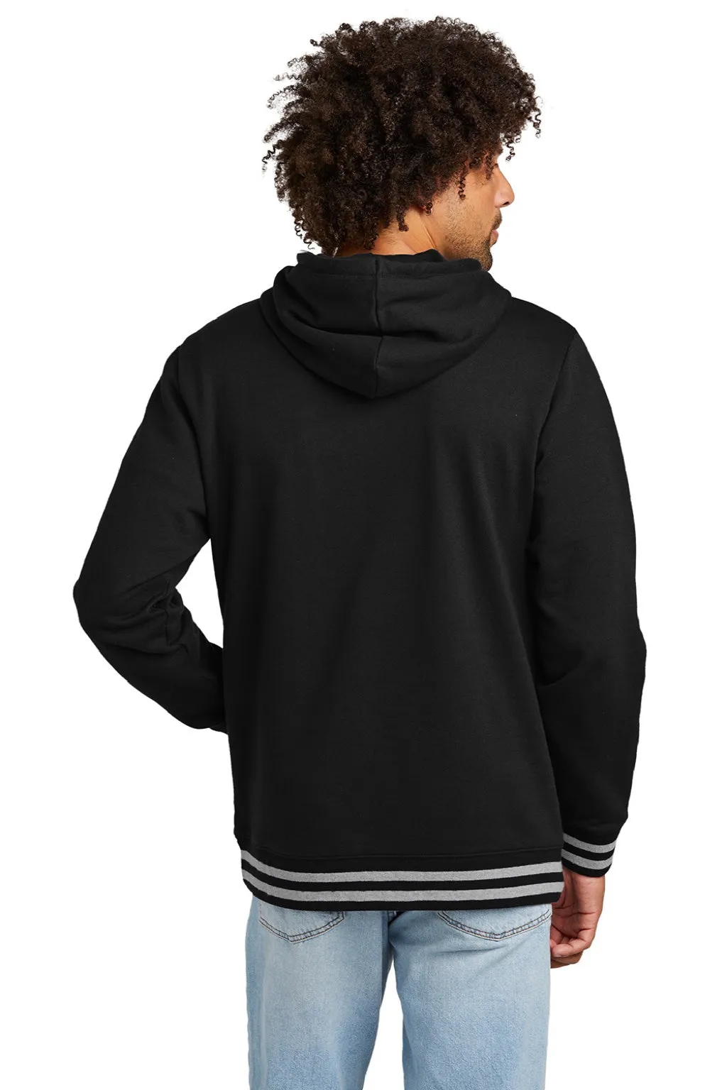 New Era Herren Comeback Fleece Kapuzenpullover Hoodie mit Kangaroo-Tasche - Schwarz/Heather Grau