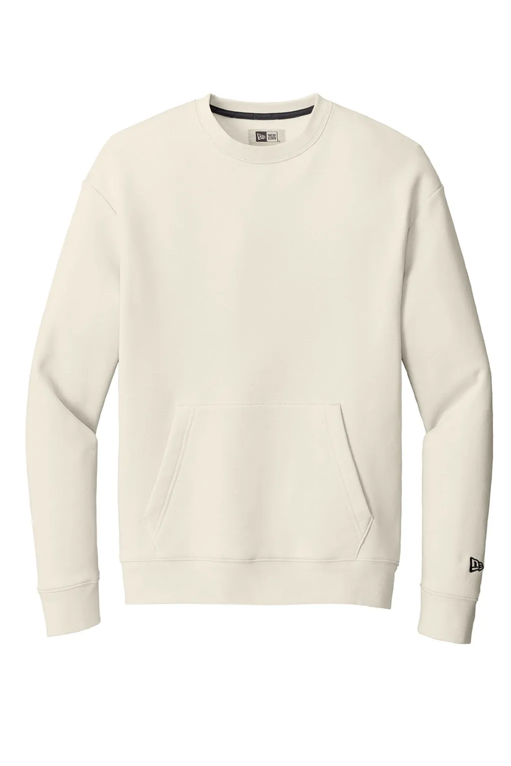 New Era Herren Heritage Fleece Crewneck Sweatshirt mit Tasche - Weiches Beige