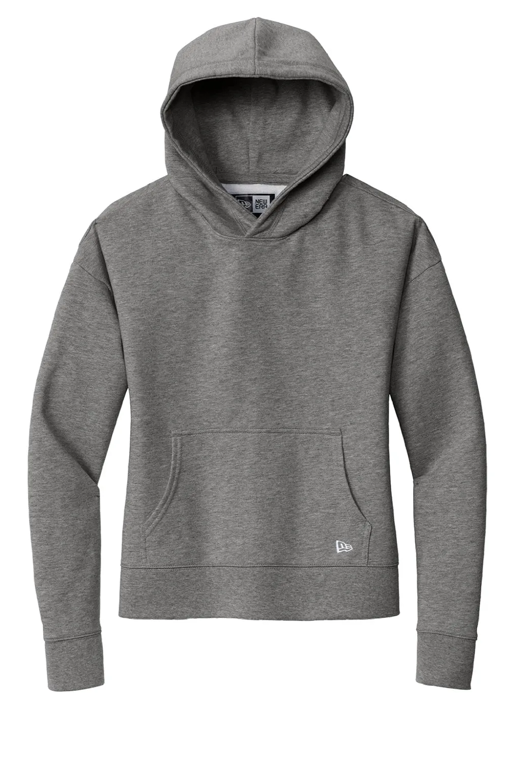 New Era Damen Comeback Fleece Kapuzenpullover mit Kangaroo-Tasche - Heather Dunkelgrau