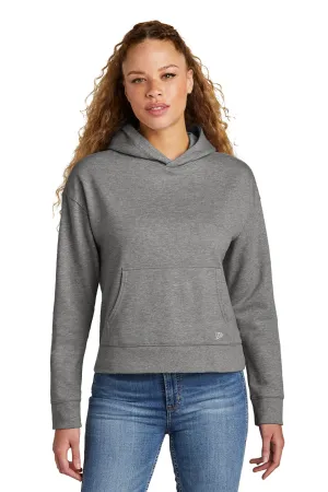 New Era Damen Comeback Fleece Kapuzenpullover mit Kangaroo-Tasche - Heather Dunkelgrau